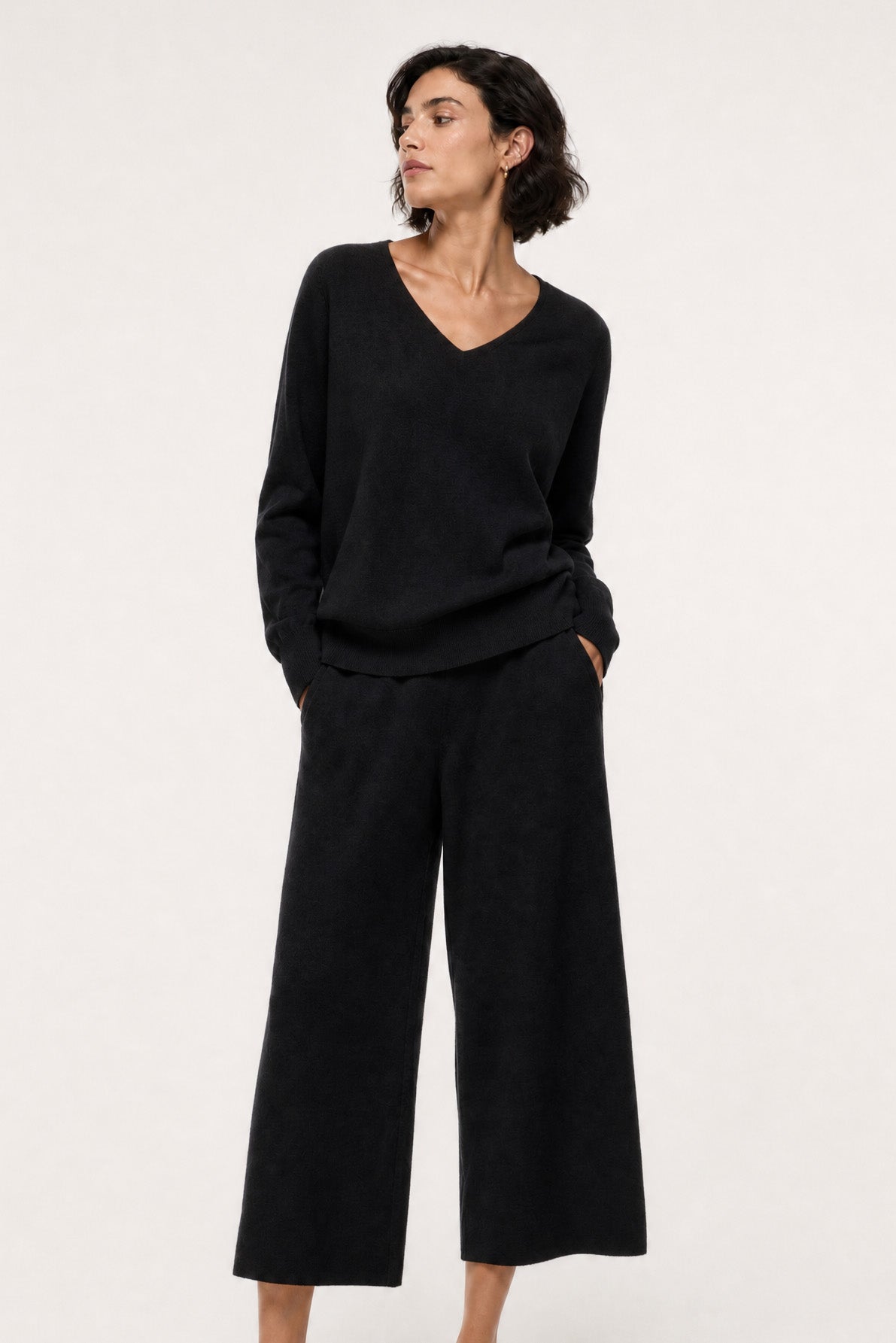 AVERY V NECK TUNIC IN DOUBLE KNIT PIMA COTTON