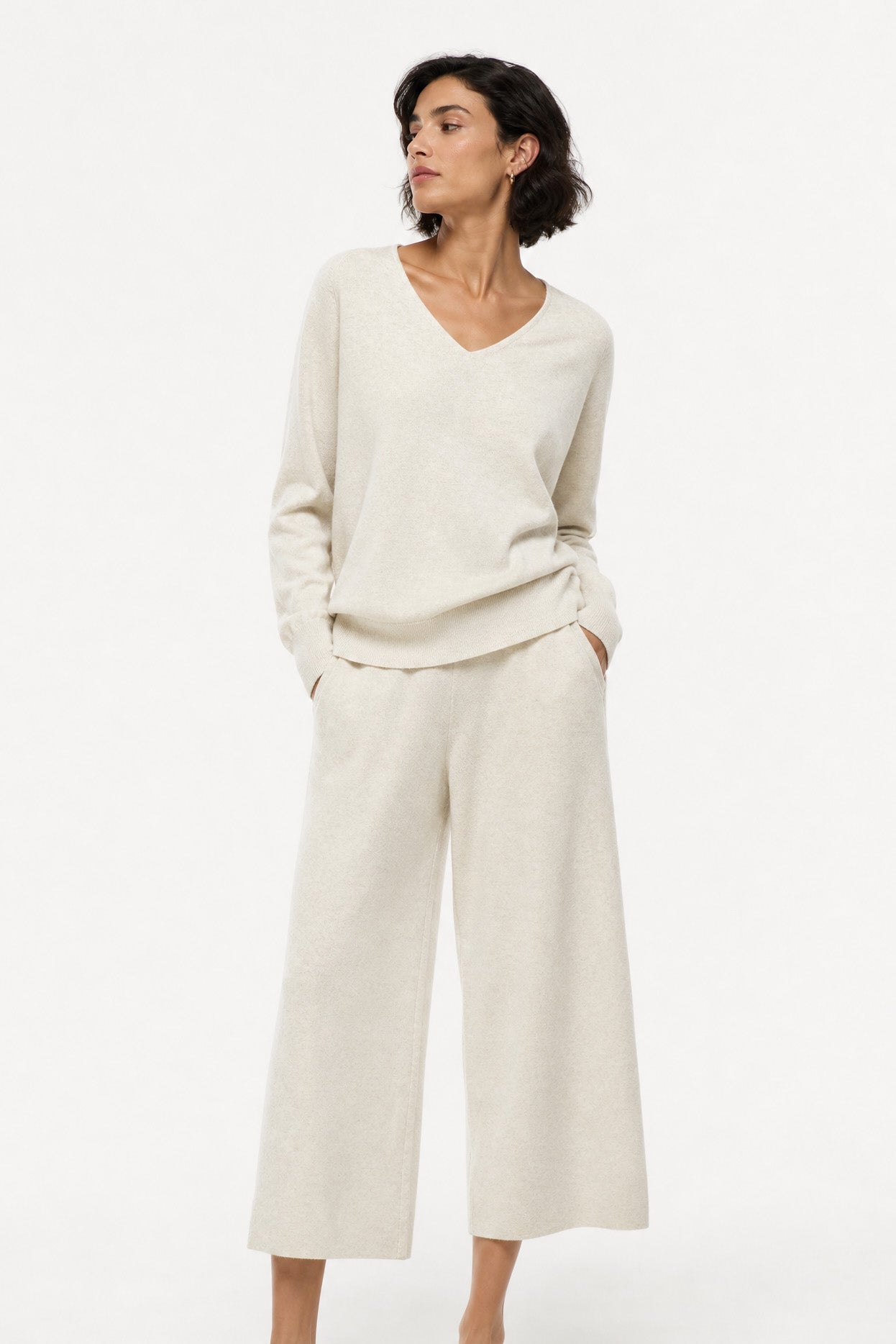 LIMITED EDITION PAYTON WIDE LEG CROP PANT IN KNIT PIMA COTTON