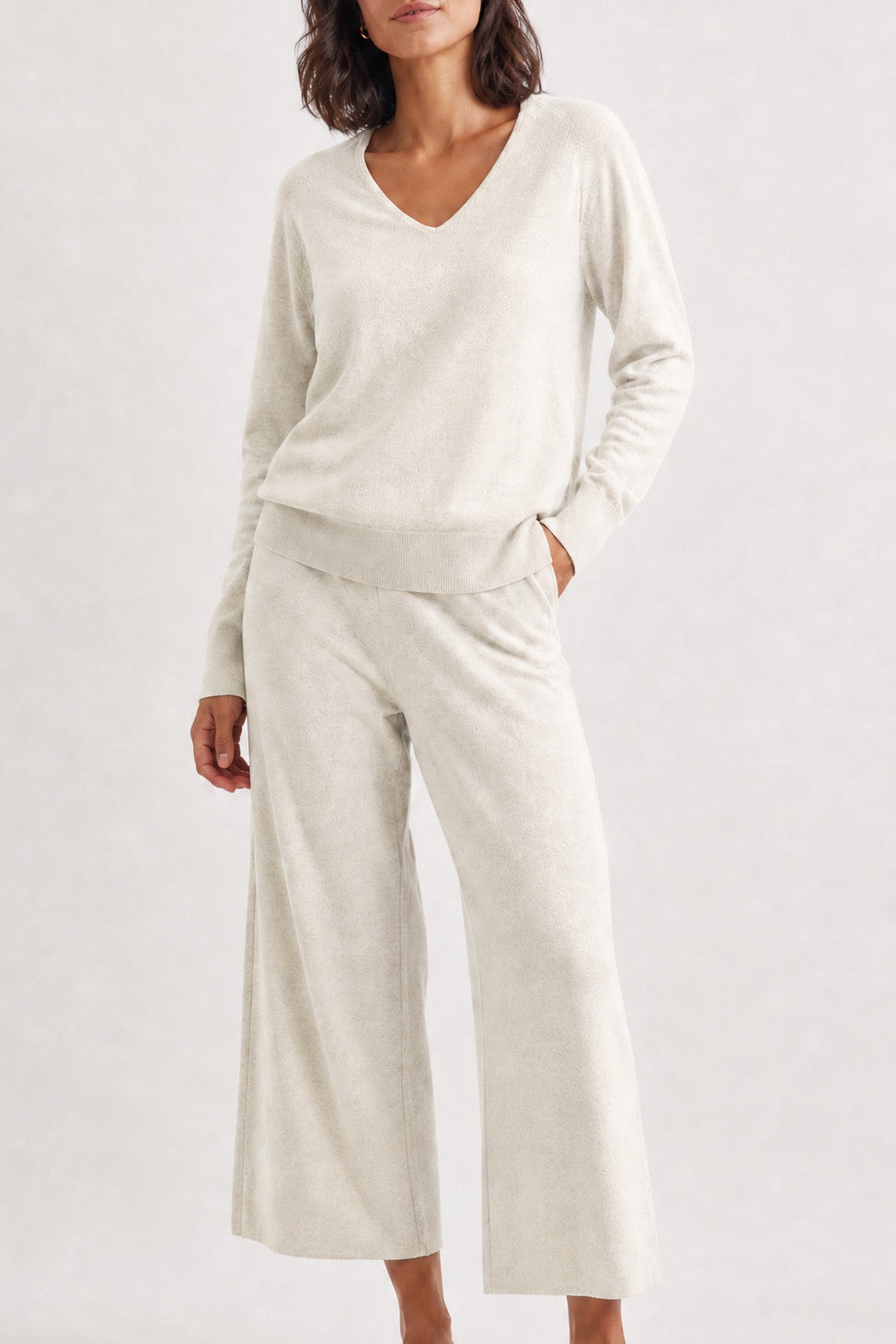 AVERY V NECK TUNIC IN DOUBLE KNIT PIMA COTTON