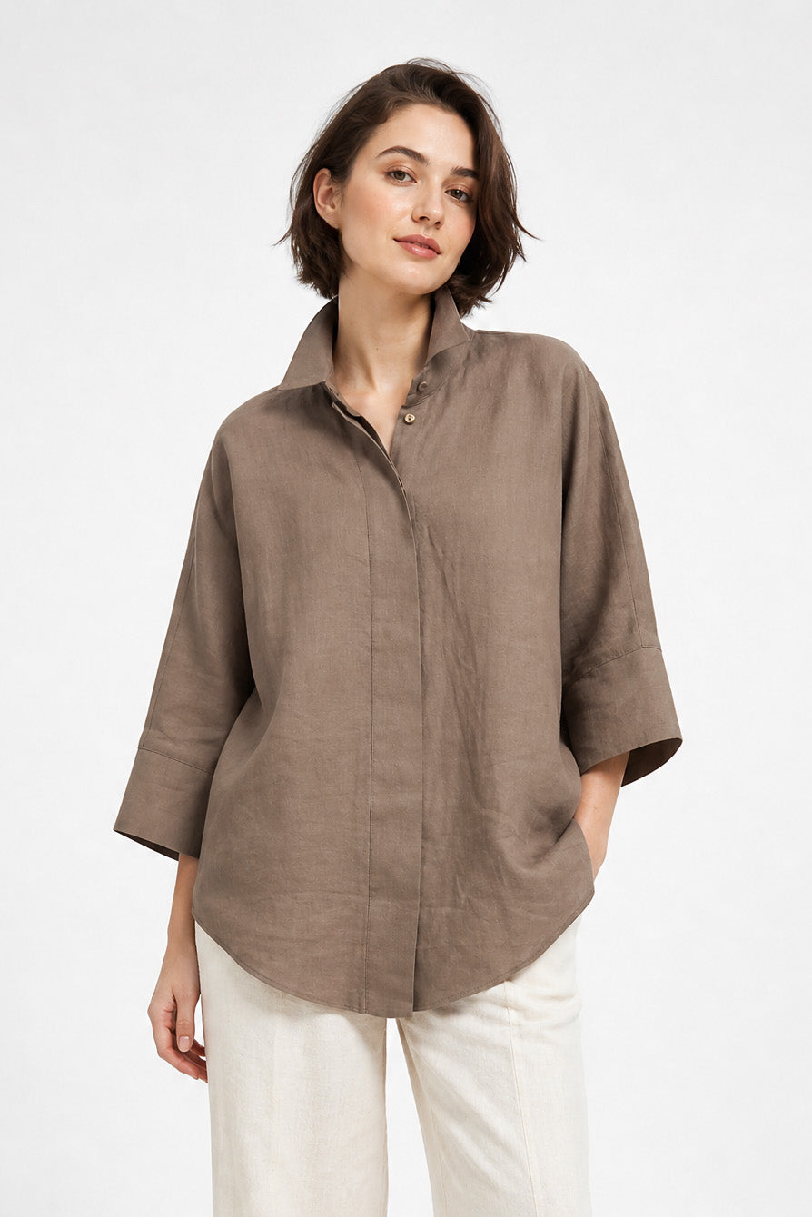 SAHANA DOLMAN SHIRT IN LINEN
