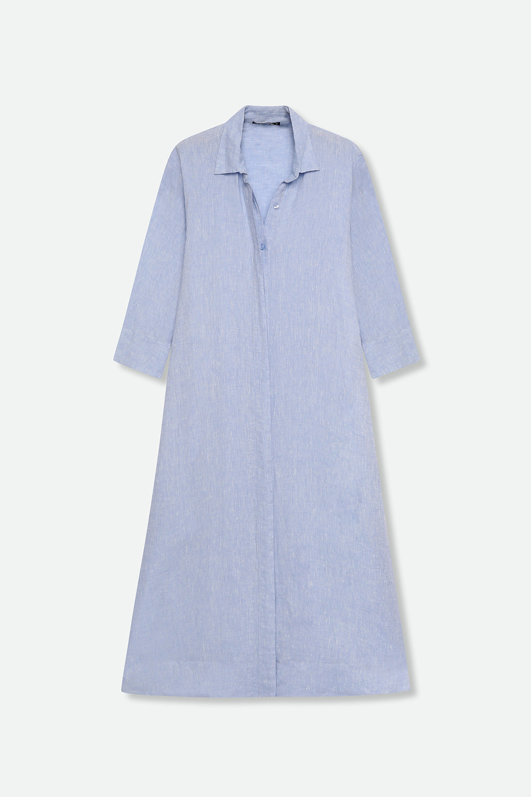 DANNI DRESS IN ITALIAN WASHED LINEN LIGHT BLUE