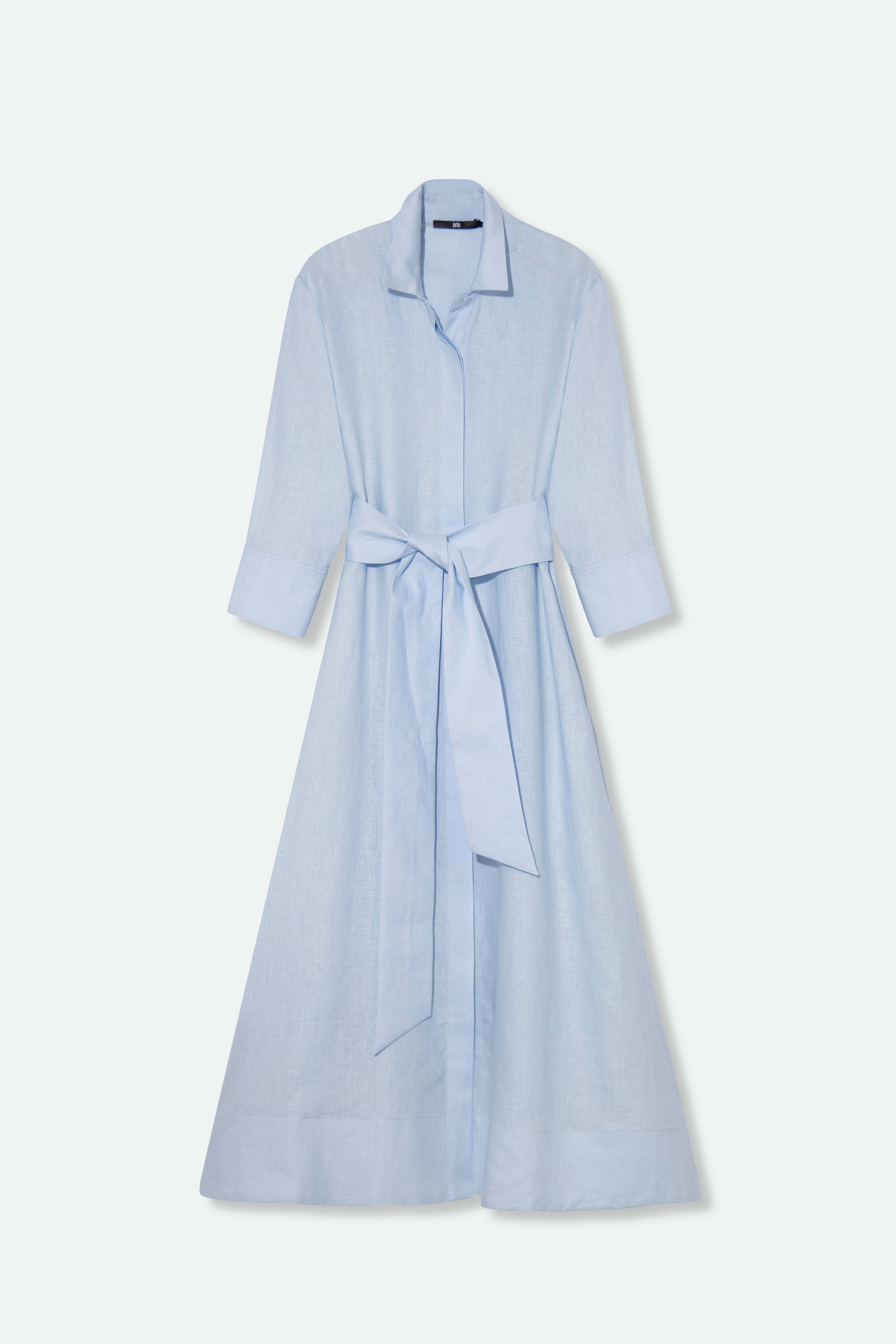 DANNI DRESS IN ITALIAN LINEN FRANCIA LIGHT BLUE