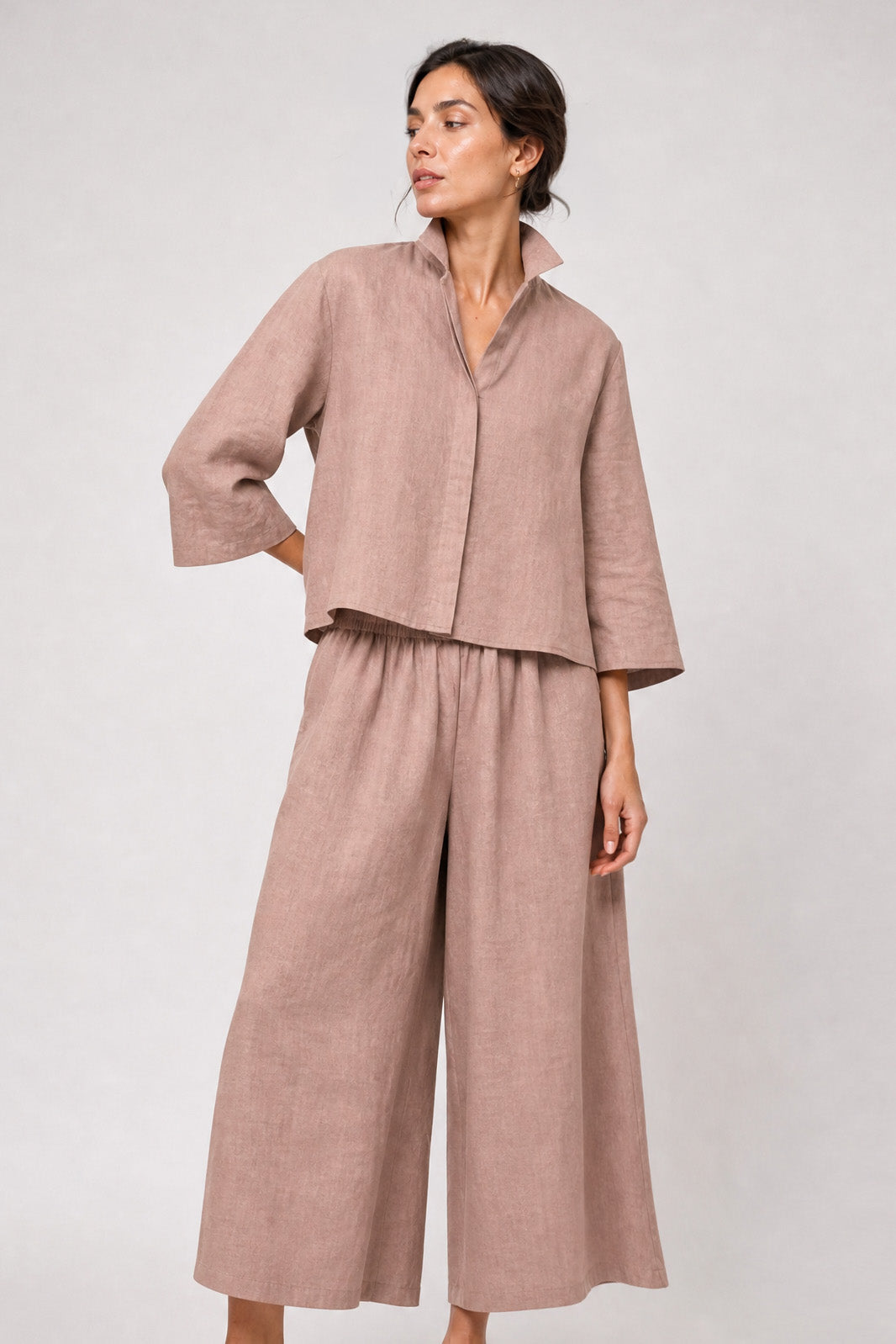 PRISMA CROPPED WIDE LEG IN ITALIAN LINEN STRETCH