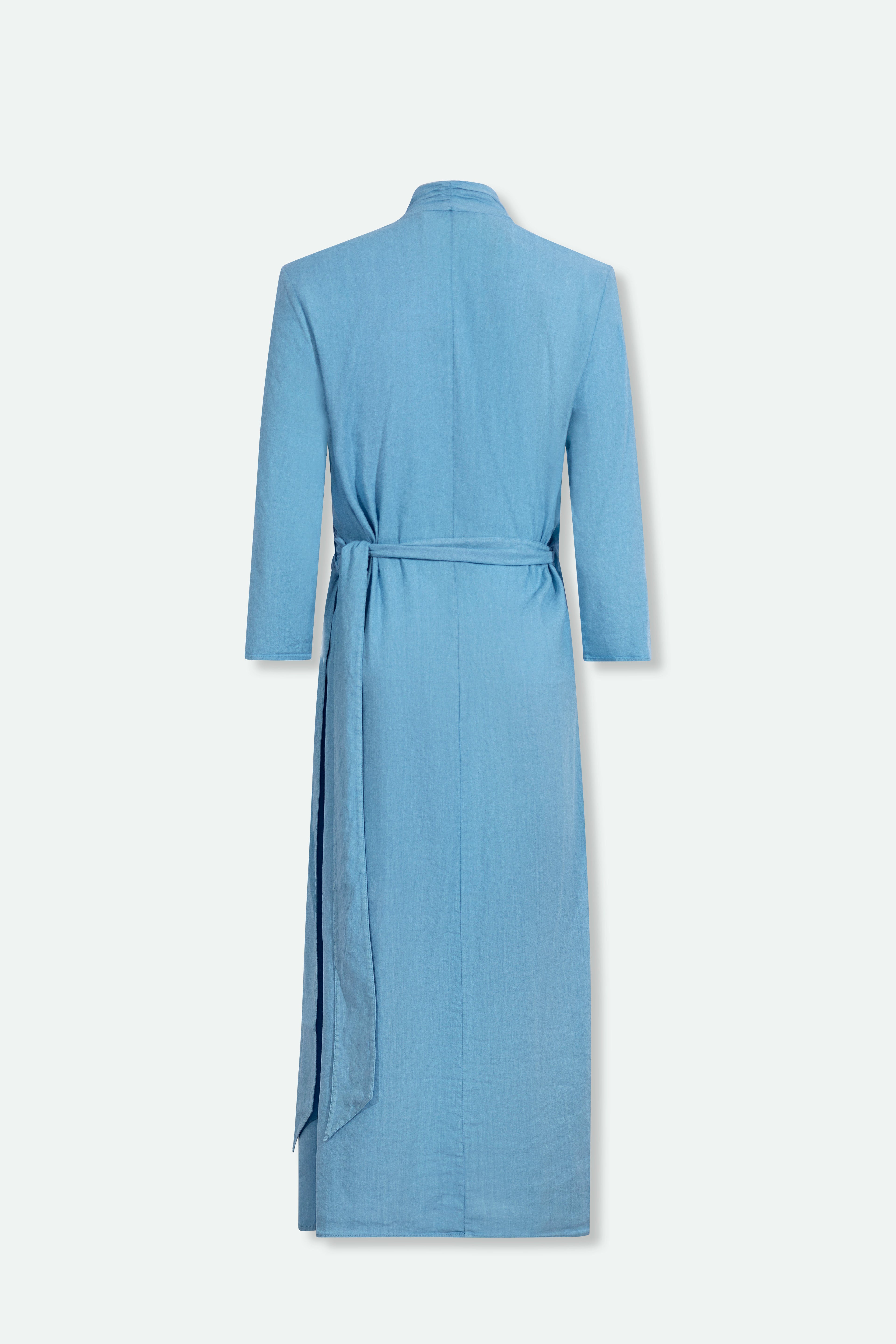 DIANE WRAP DRESS IN ITALIAN LINEN STRETCH