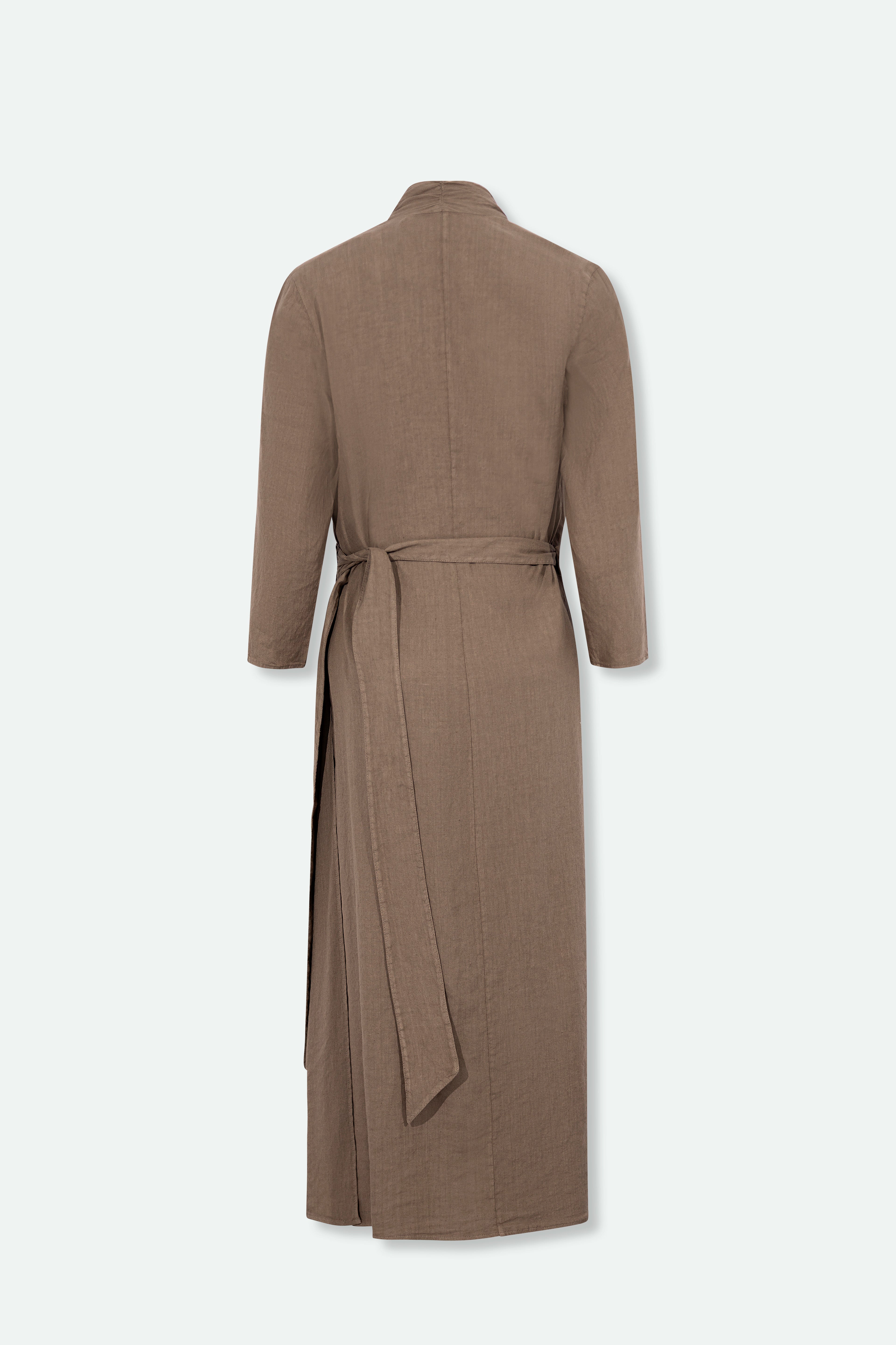 DIANE WRAP DRESS IN ITALIAN LINEN STRETCH