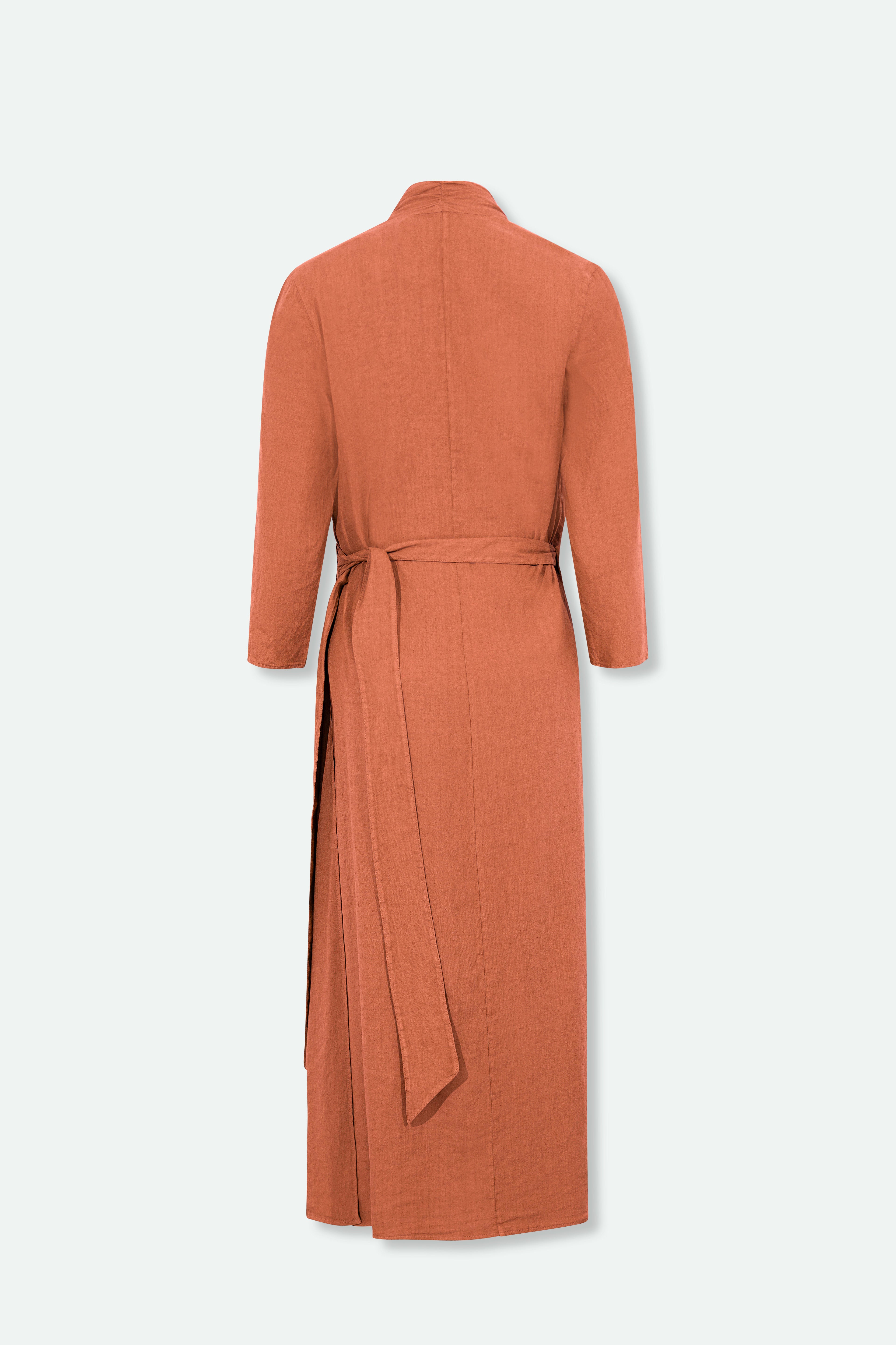 DIANE WRAP DRESS IN ITALIAN LINEN STRETCH