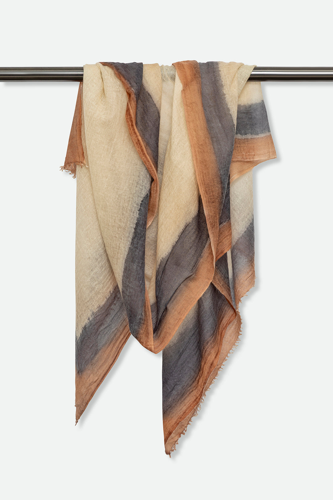 CHARCOAL NUTMEG SCARF IN HAND DYED CASHMERE