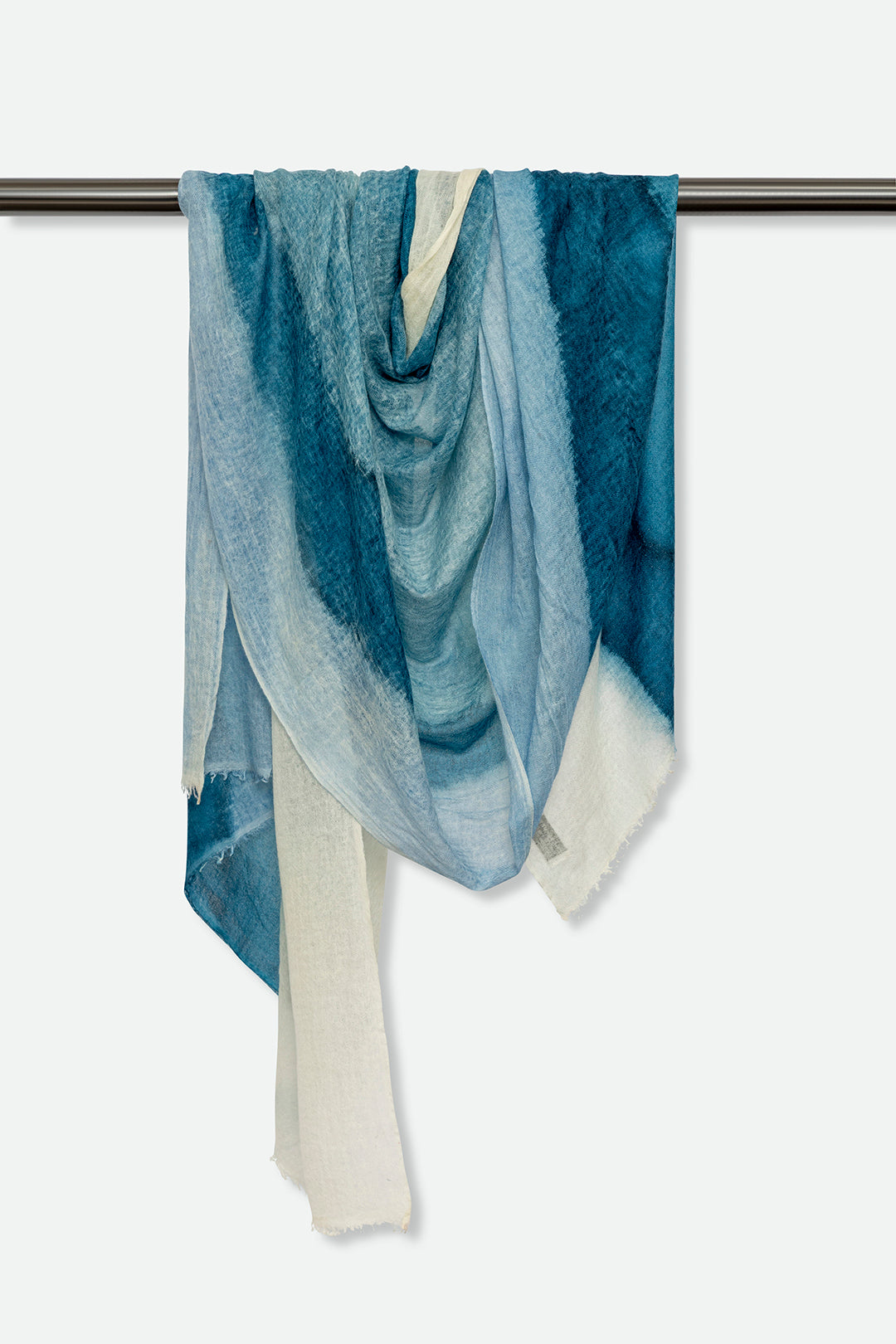 CORNFLOWER SAND SCARF IN HAND DYED CASHMERE
