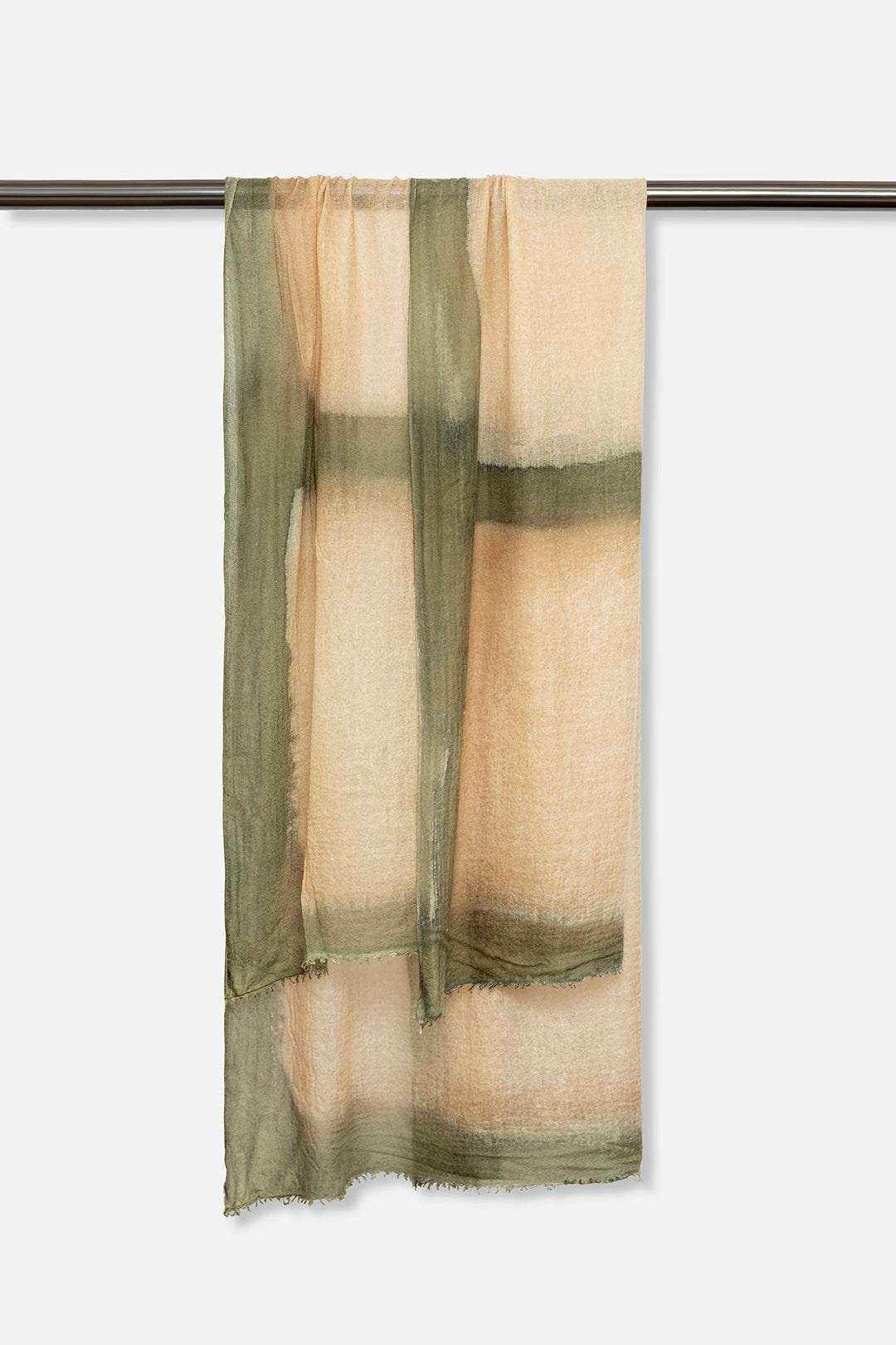 ROPE KHAKI SCARF IN HAND DYED CASHMERE