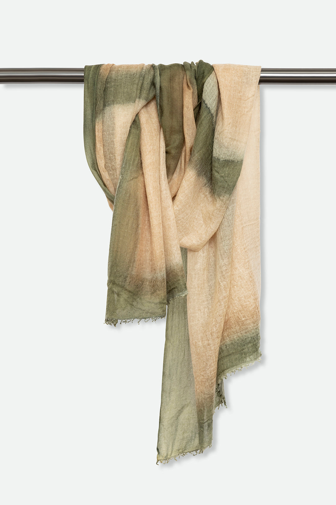 ROPE KHAKI SCARF IN HAND DYED CASHMERE