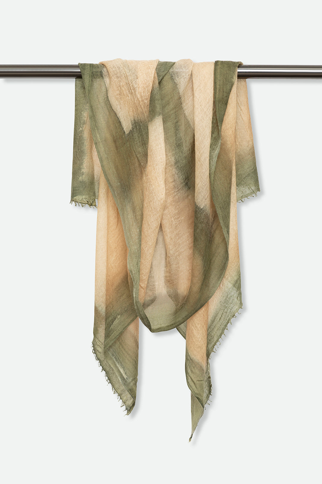 ROPE KHAKI SCARF IN HAND DYED CASHMERE