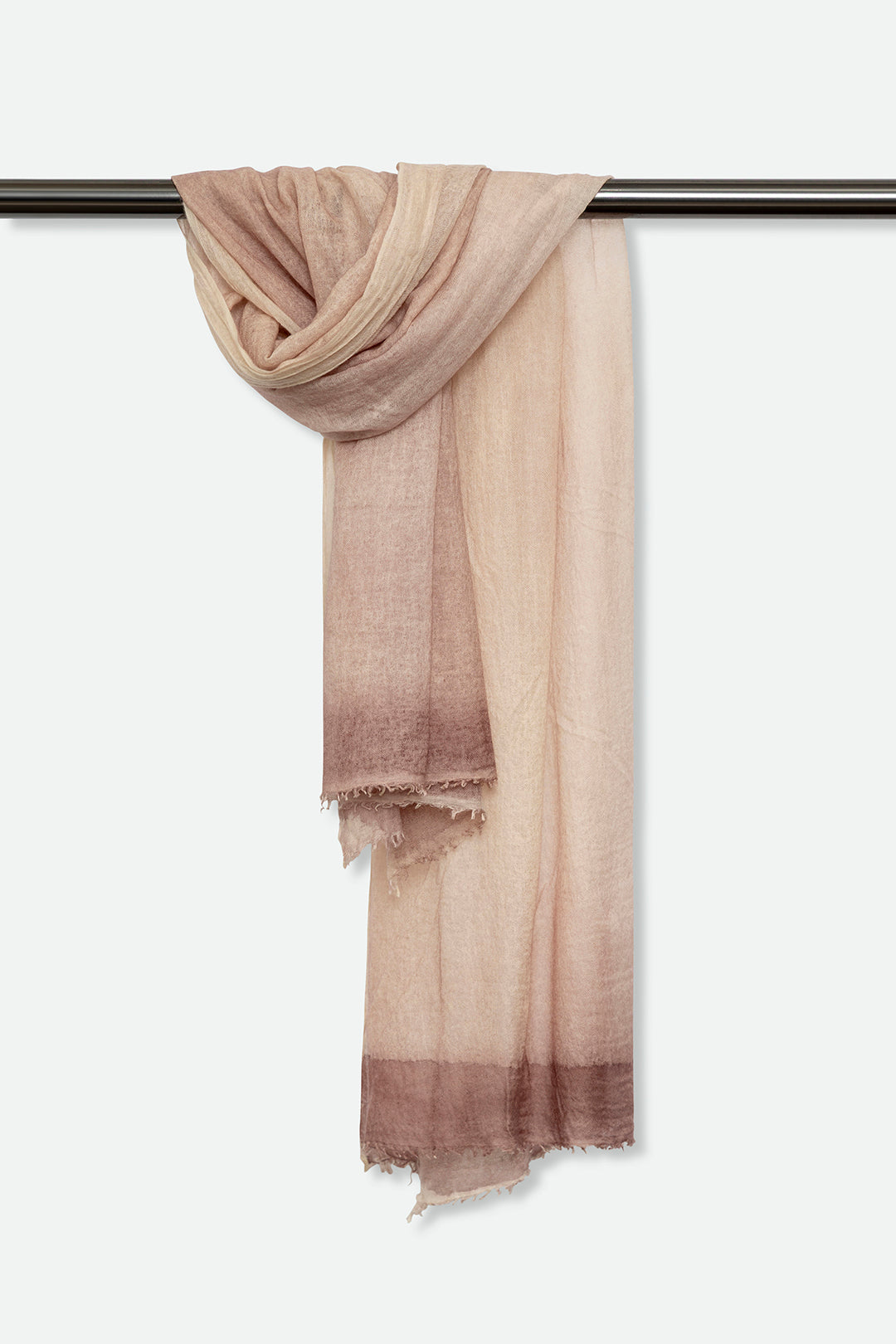 ROSE POWDER SCARF IN HAND DYED CASHMERE