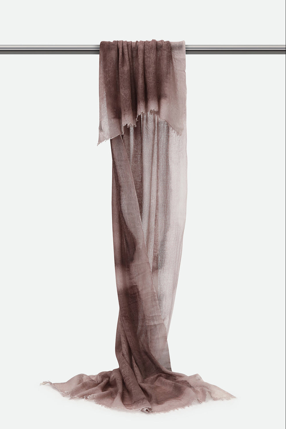 SCARF IN HAND DYED CASHMERE CHOCOLATE PECAN