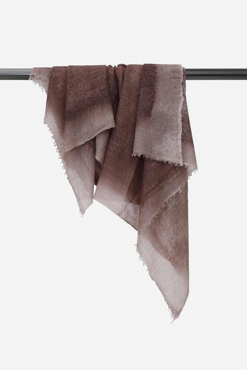 SCARF IN HAND DYED CASHMERE CHOCOLATE PECAN