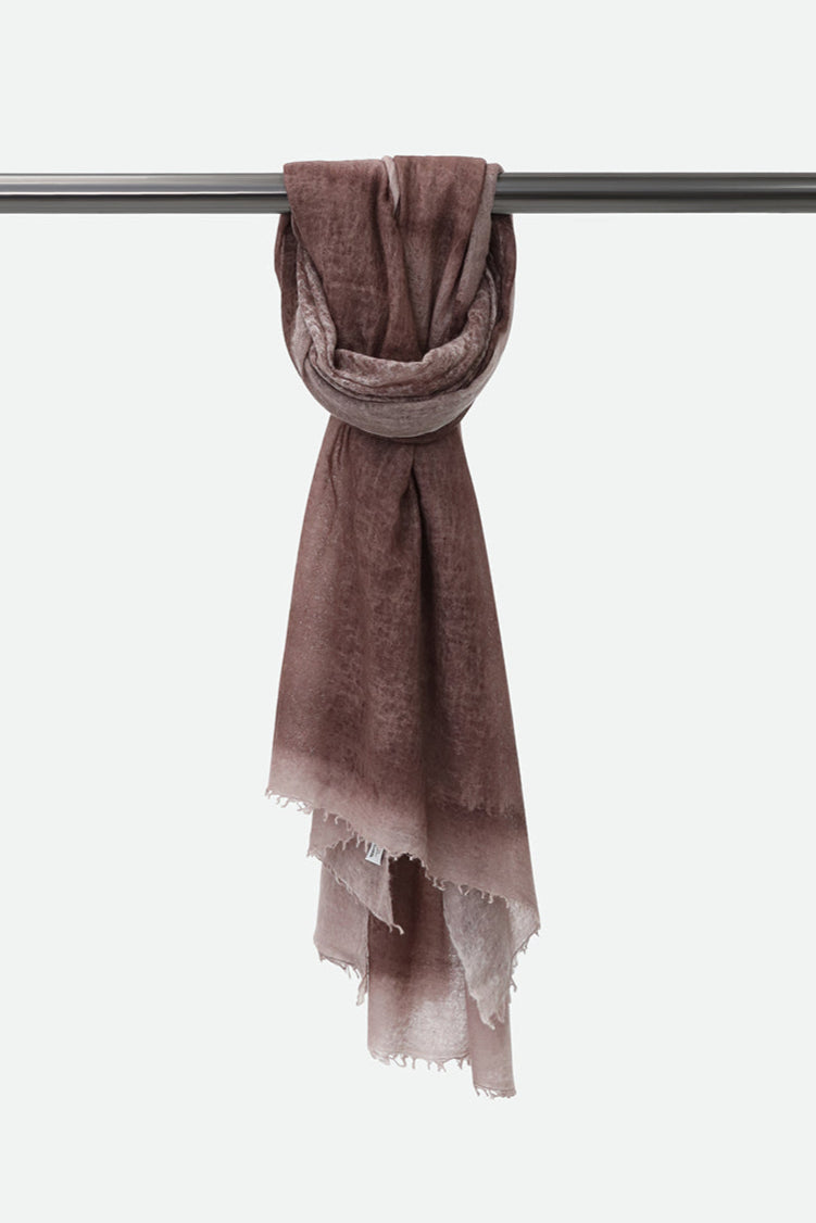 SCARF IN HAND DYED CASHMERE CHOCOLATE PECAN