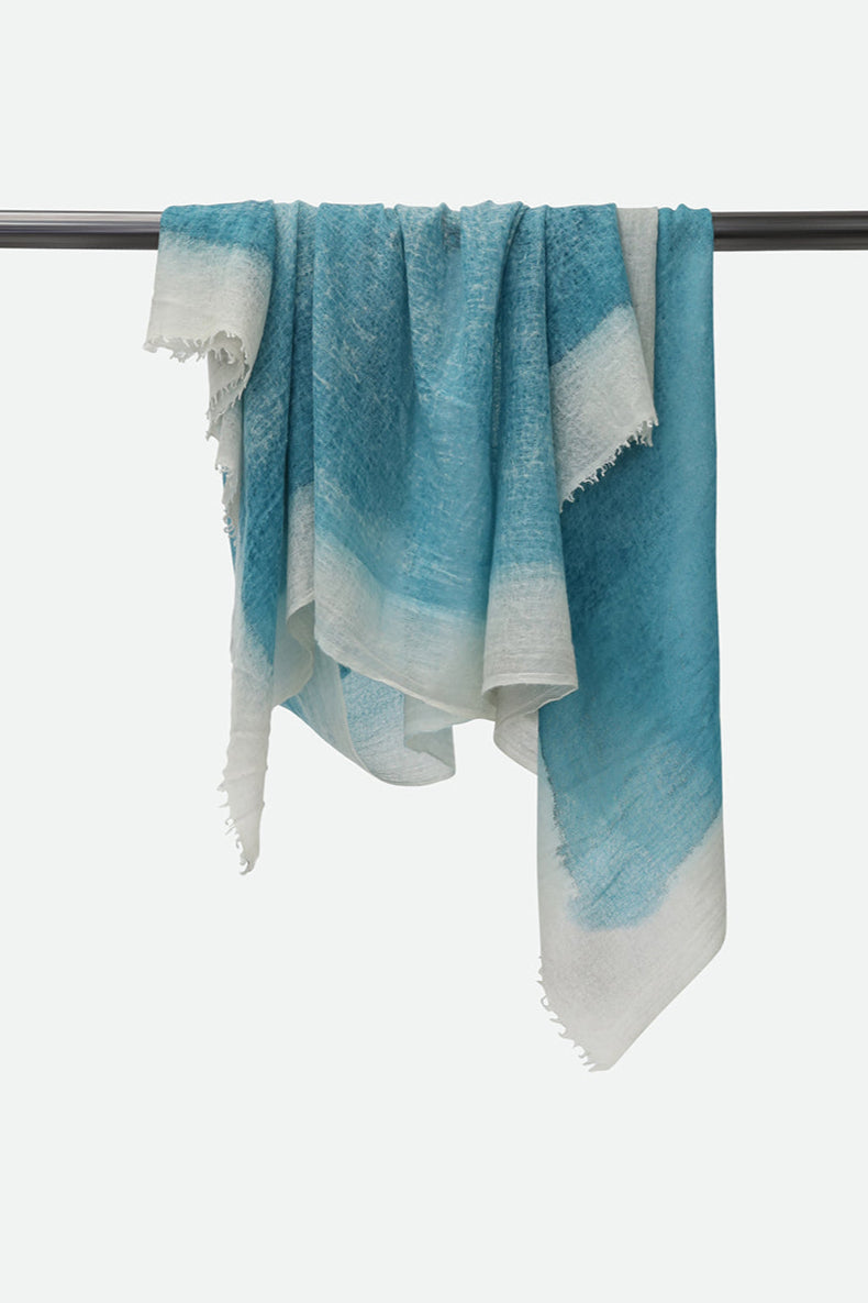 SCARF IN HAND DYED CASHMERE SEAFOAM