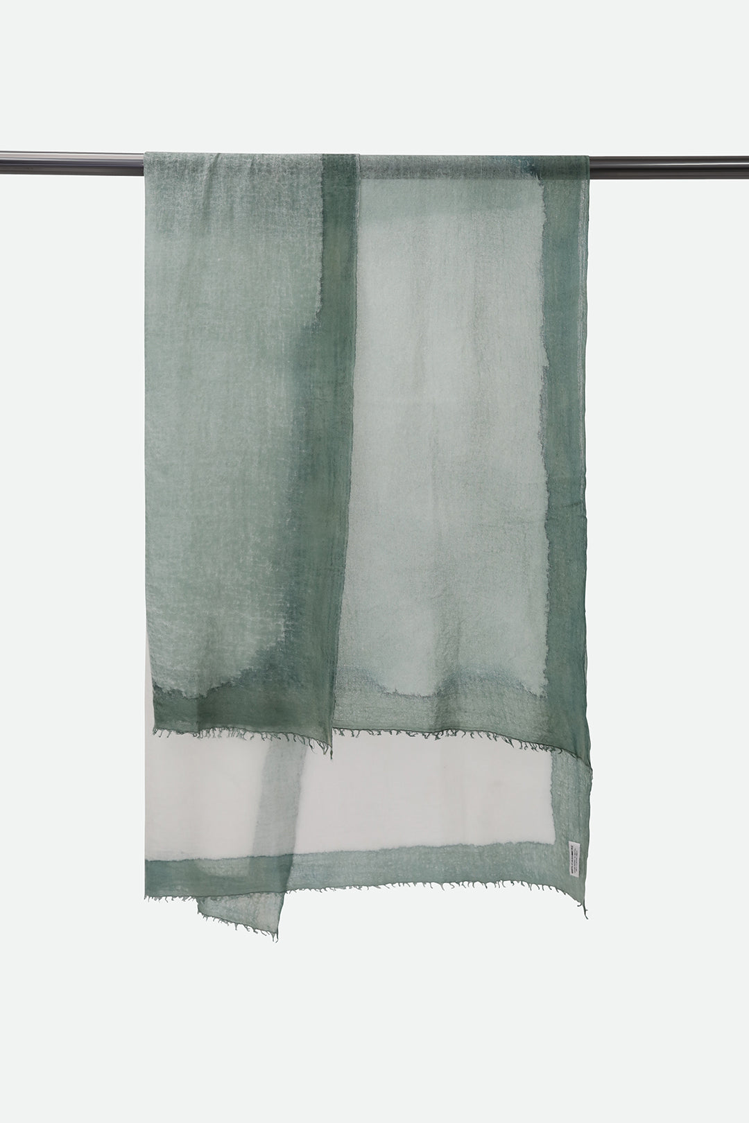 SCARF IN HAND DYED CASHMERE FERN BUFF BEIGE STRIPE