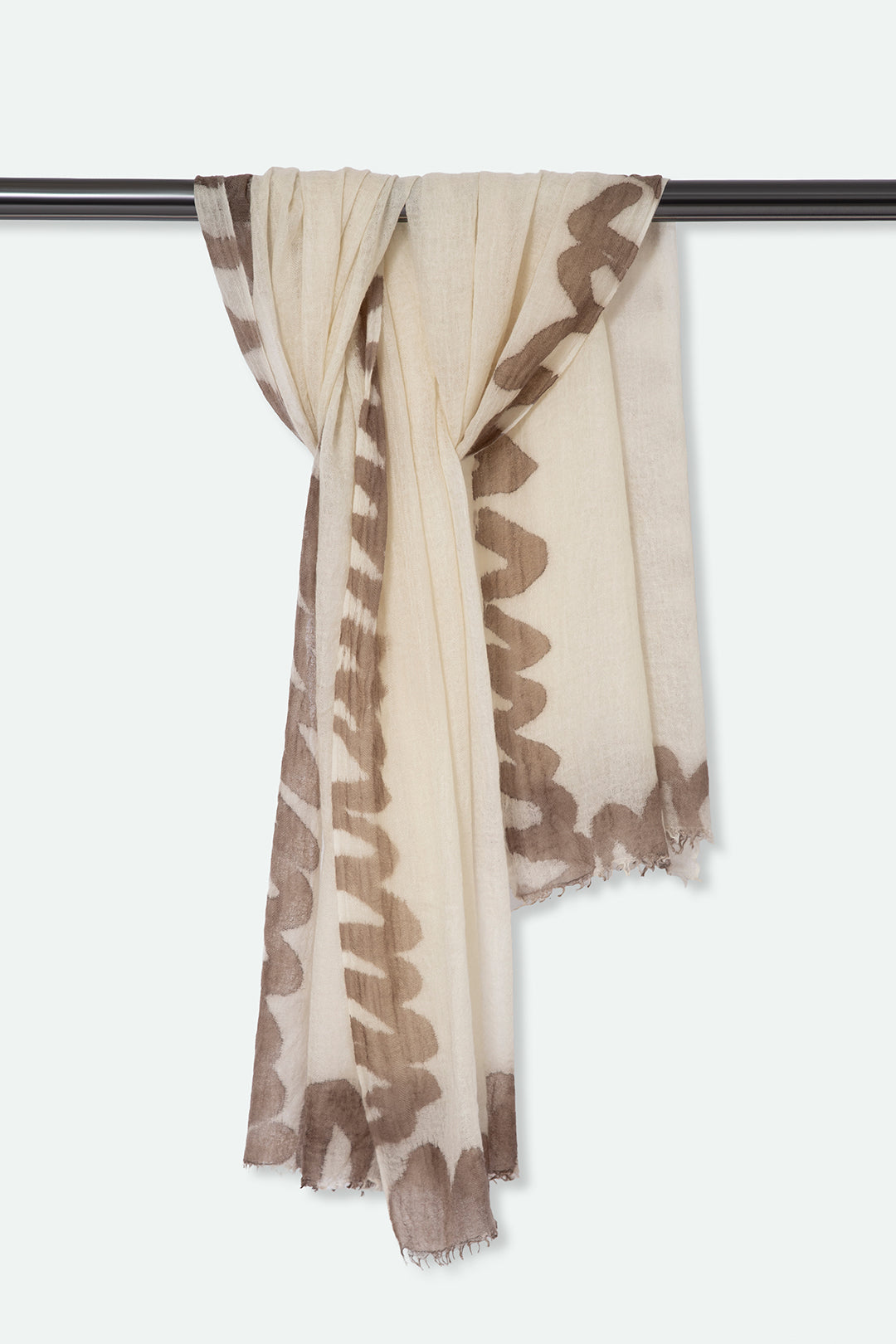 IVORY COCOA SCARF IN HAND DYED CASHMERE
