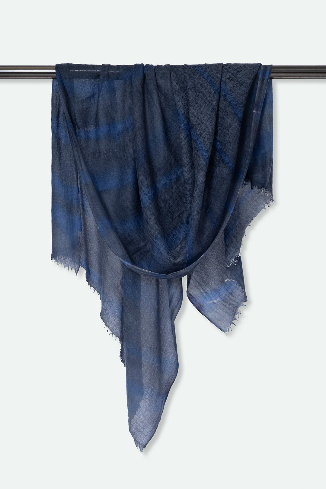 NAVY COSMOS SCARF IN HAND DYED CASHMERE