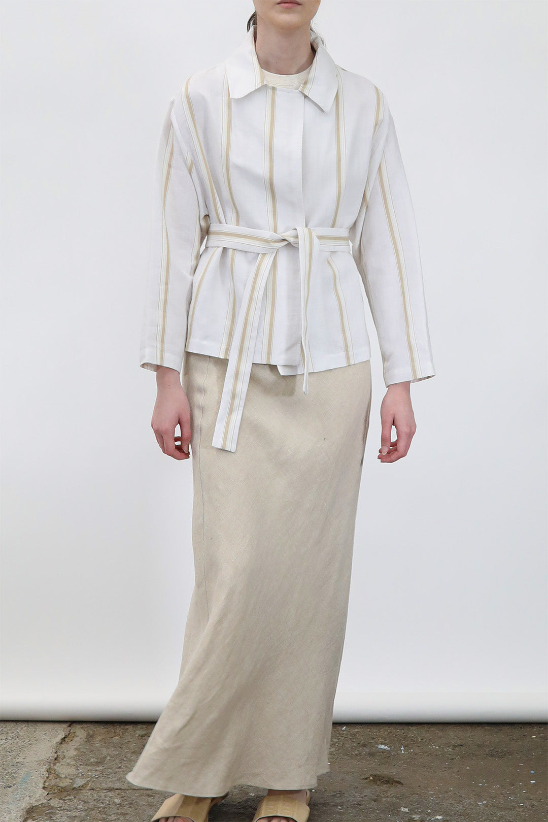 LILY BELTED TRENCH IN LINEN-COTTON