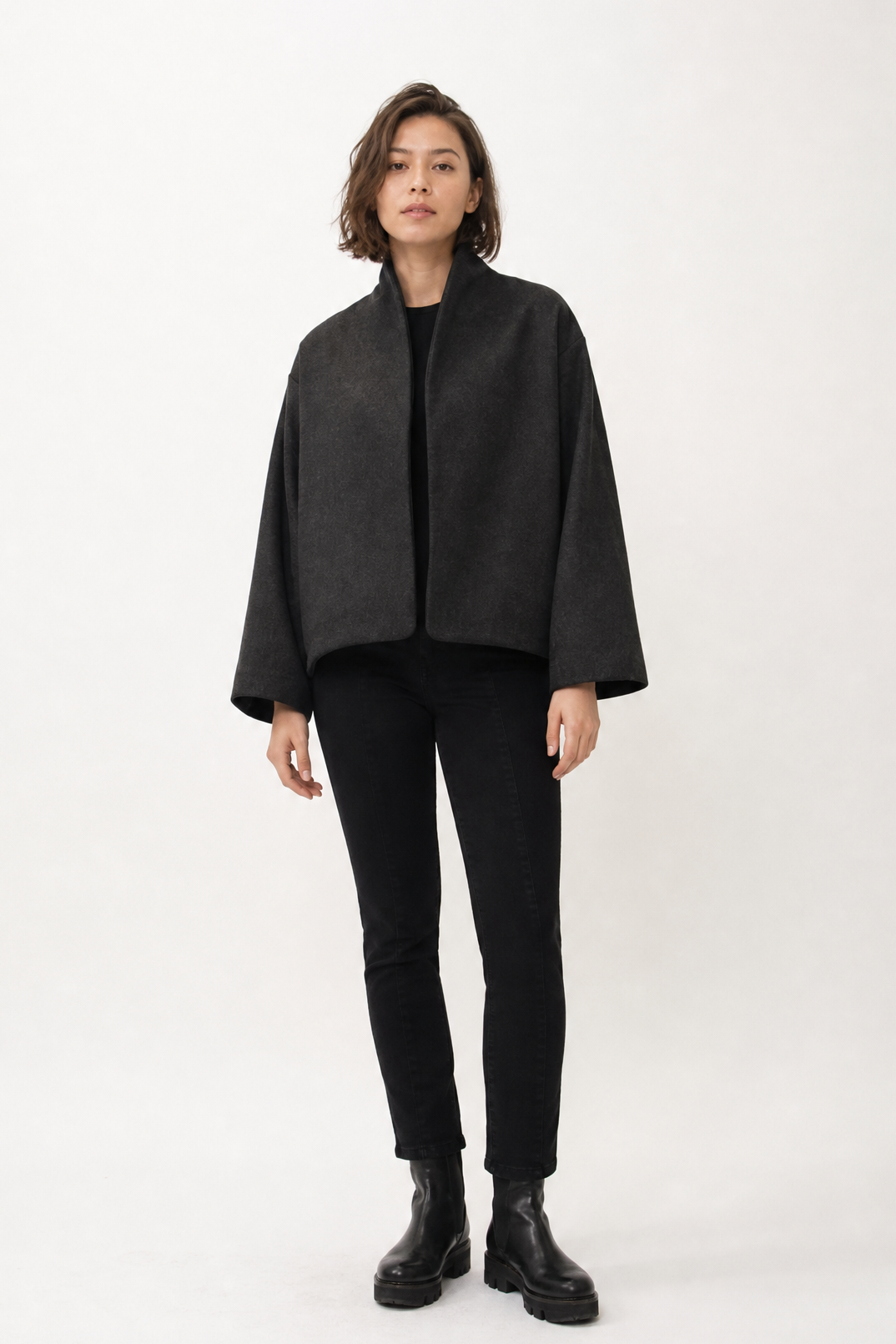 JORDANE JACKET IN CHARCOAL ITALIAN WOOL