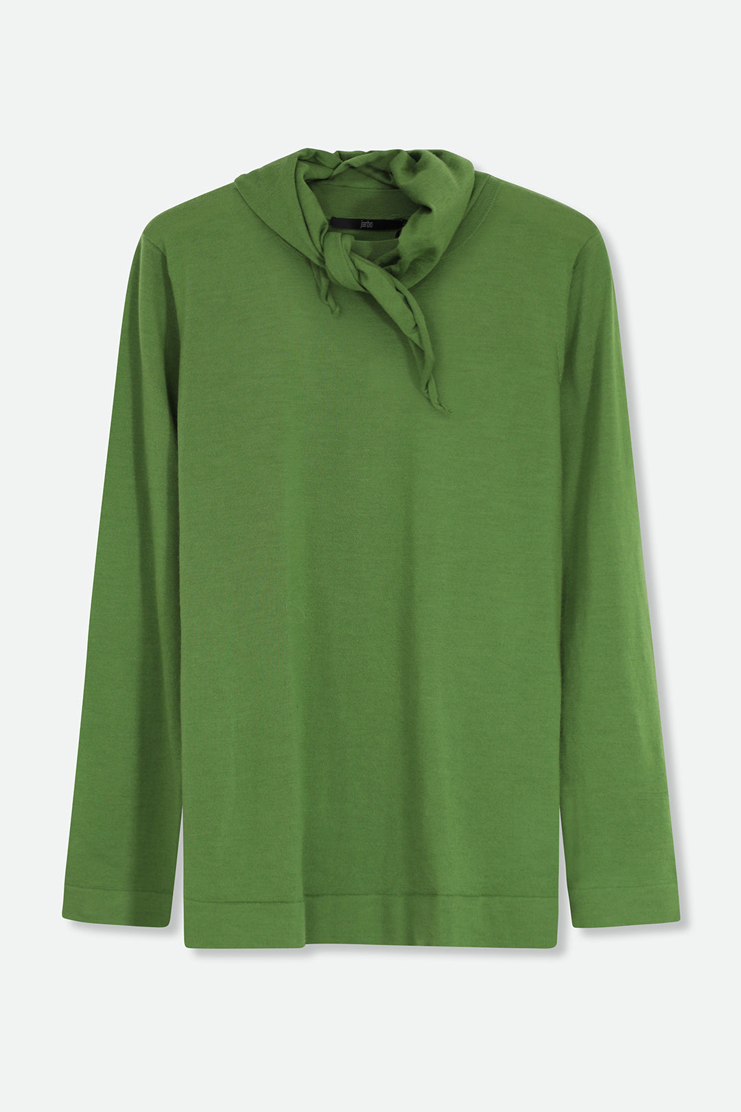 MILA LONG SLEEVE CREW WITH SCARF IN FINE MERINO