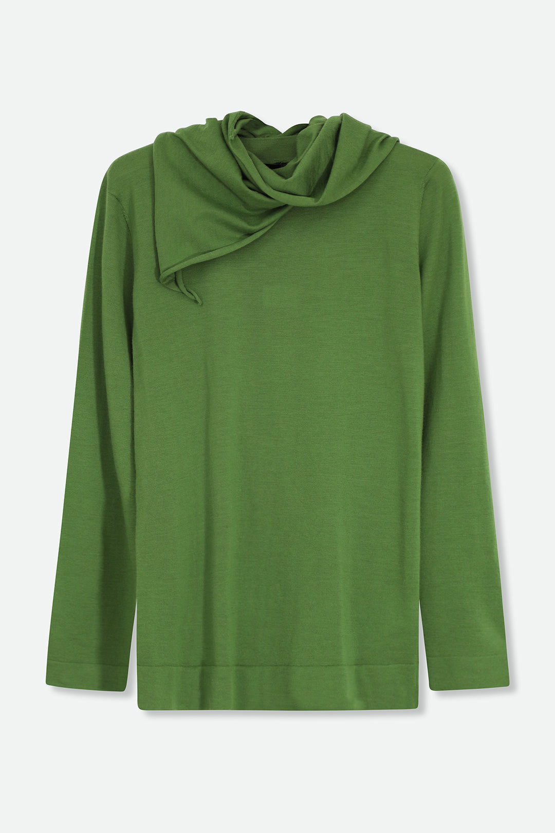 MILA LONG SLEEVE CREW WITH SCARF IN FINE MERINO