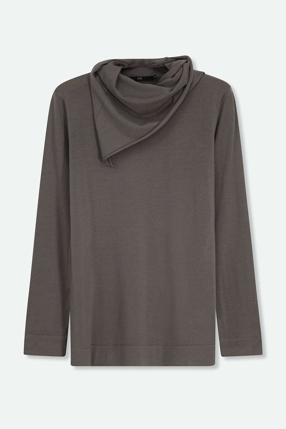 MILA LONG SLEEVE CREW WITH SCARF IN FINE MERINO