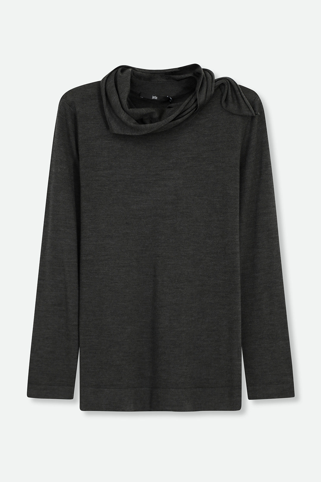 MILA LONG SLEEVE CREW WITH SCARF IN FINE MERINO