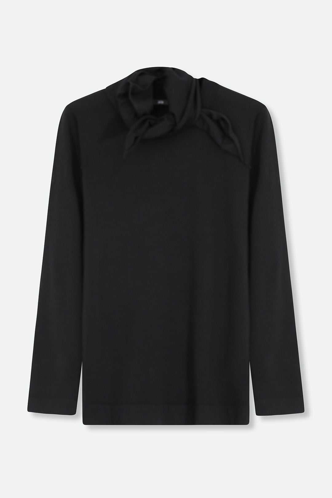 MILA LONG SLEEVE CREW WITH SCARF IN FINE MERINO