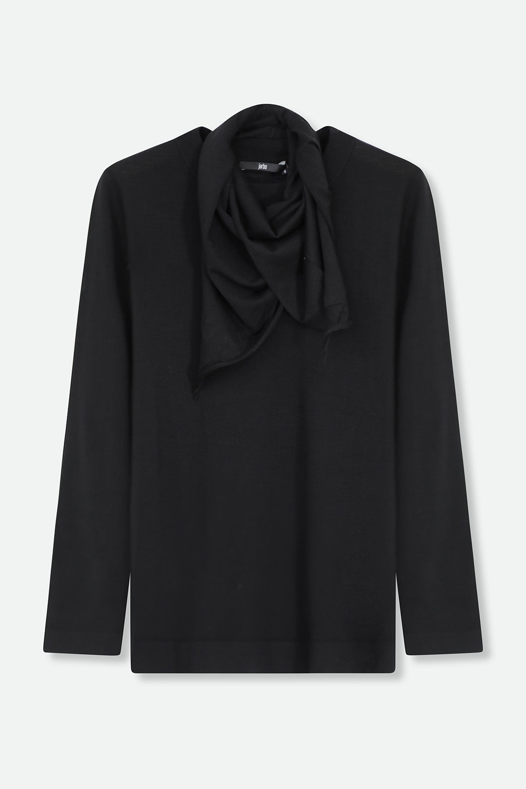 MILA LONG SLEEVE CREW WITH SCARF IN FINE MERINO