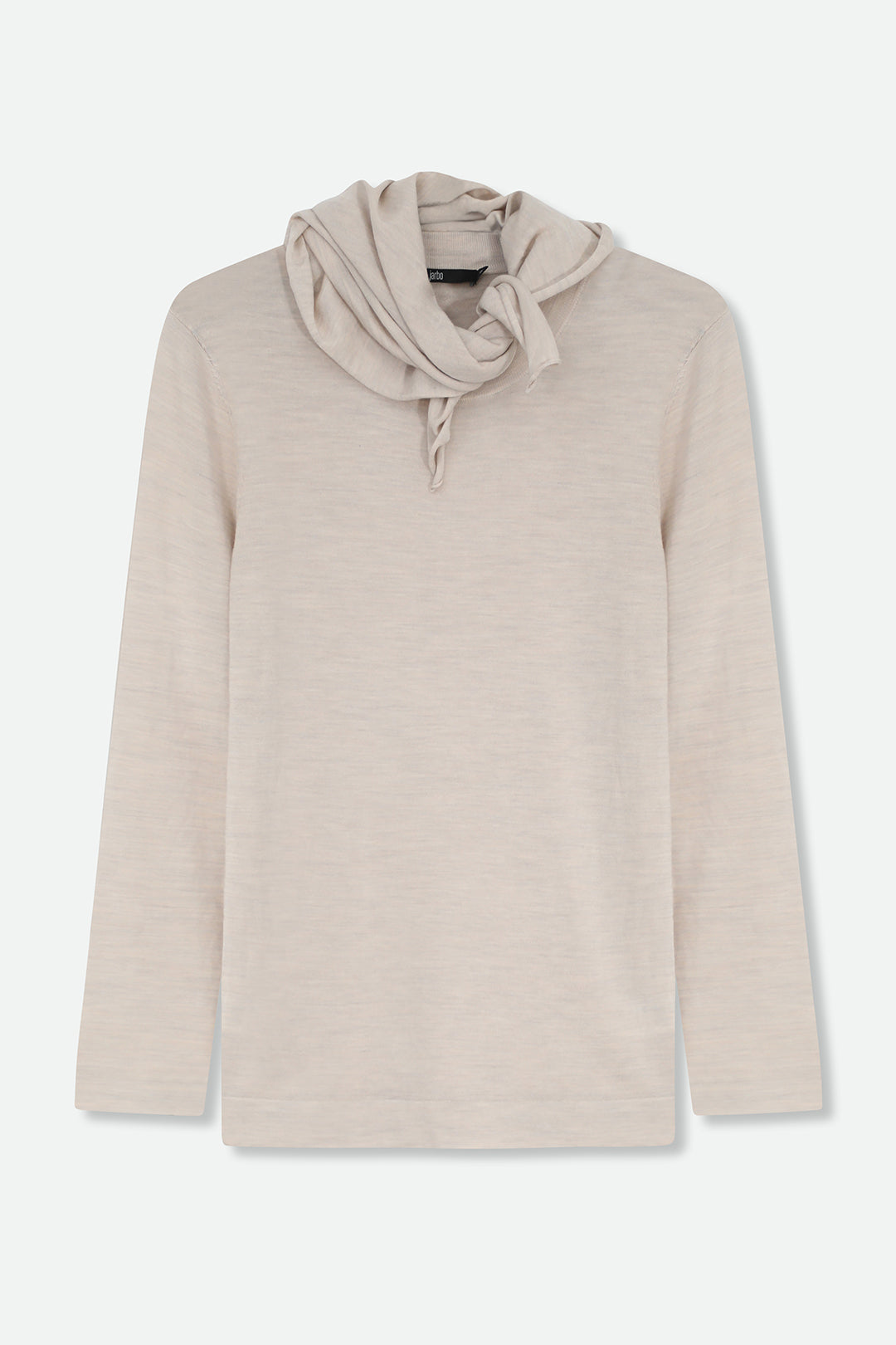 MILA LONG SLEEVE CREW WITH SCARF IN FINE MERINO