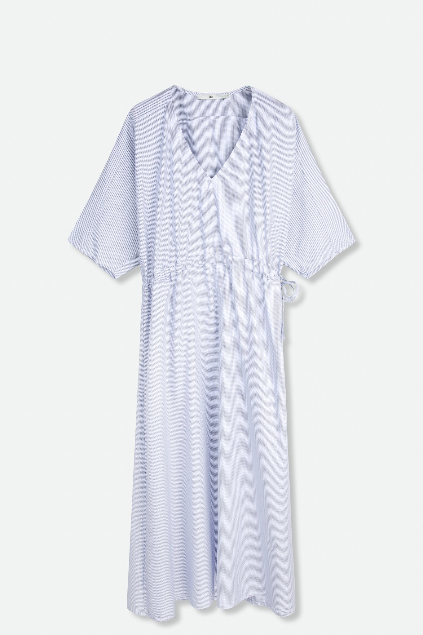 VANESSA DRESS WITH WAISTED DRAWSTRING IN COTTON POPLIN
