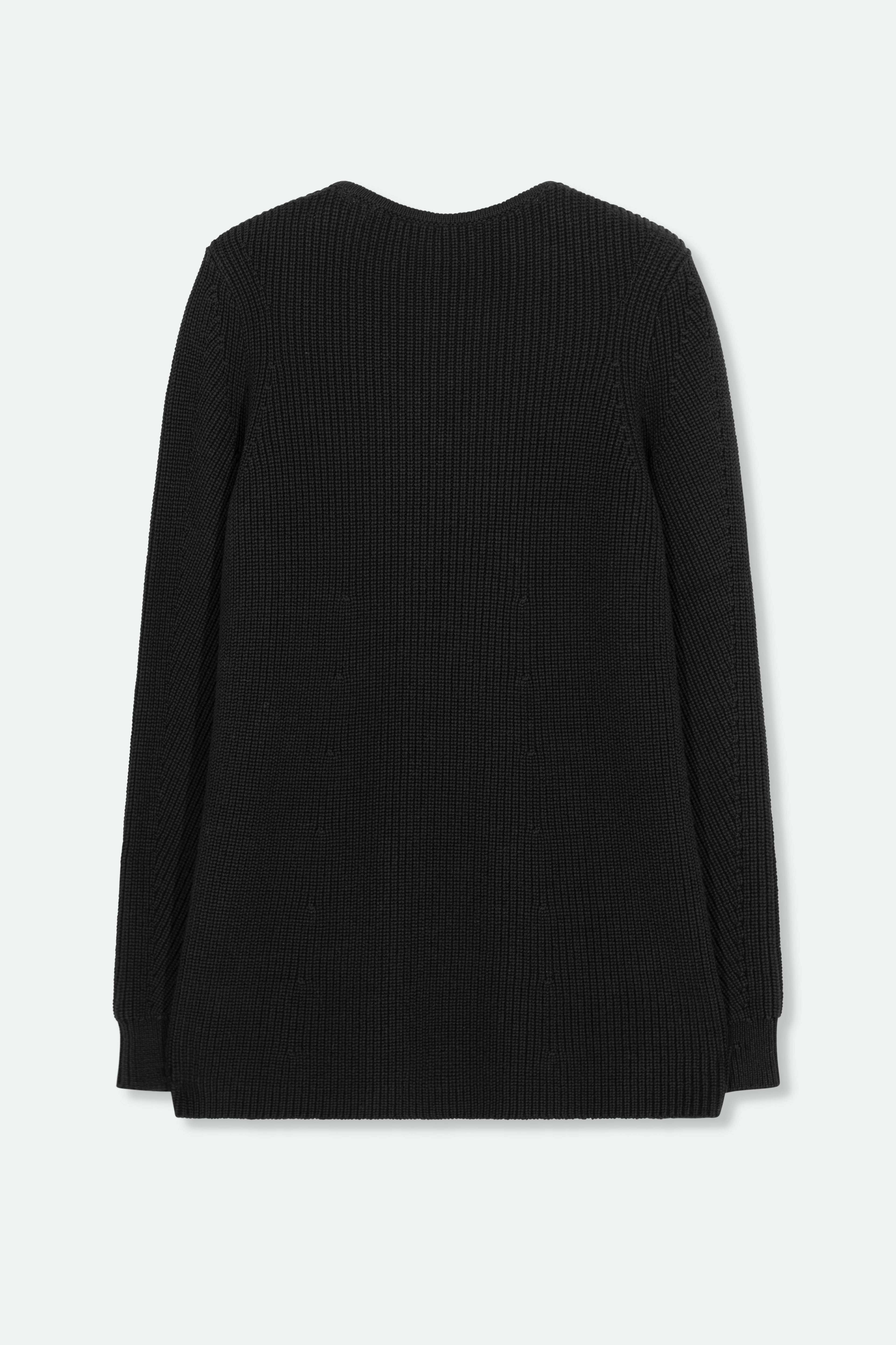 VITTORIA LONGLINE V-NECK IN ITALIAN COTTON KNIT