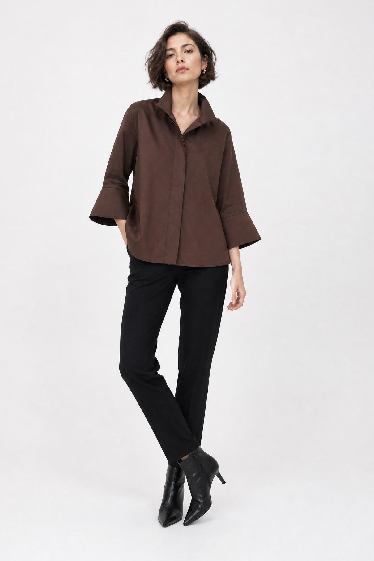 GABRIELLE SHIRT IN ITALIAN COTTON STRETCH