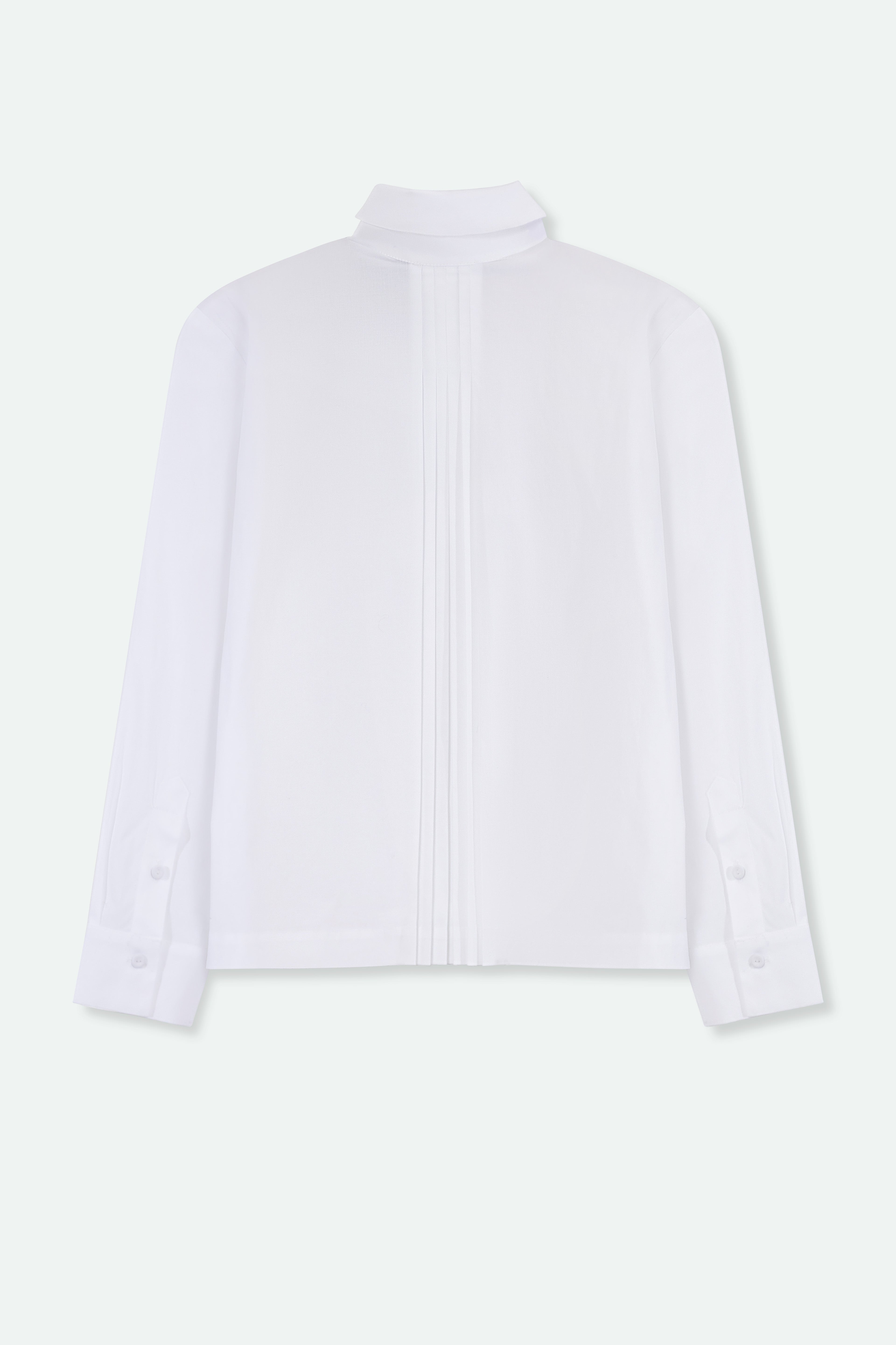 SIGNE BACK PLEATED SHIRT IN ITALIAN COTTON POPLIN STRETCH
