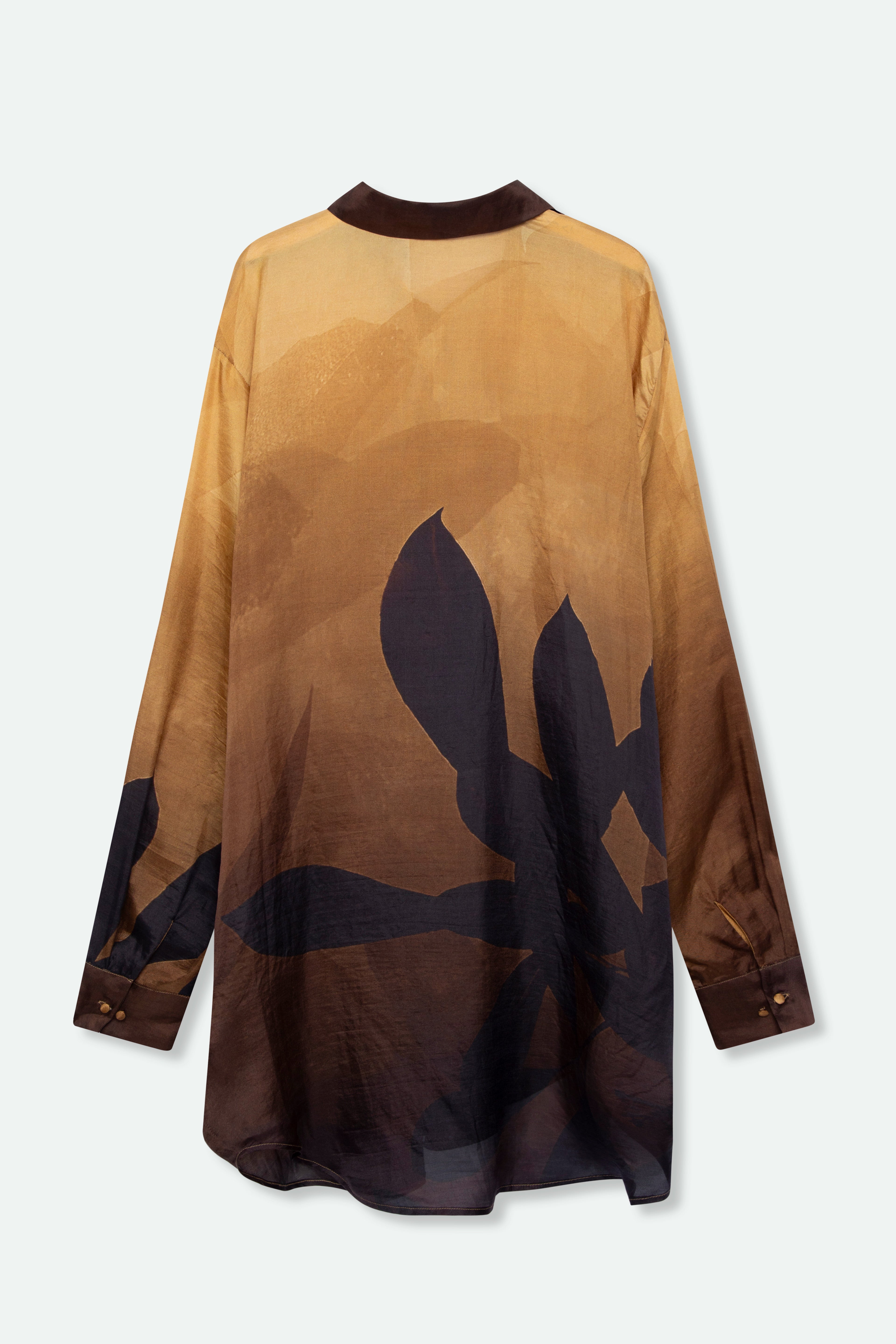 ZURI ONE-SIZE TUNIC IN PRINTED ITALIAN SILK GOLDEN HOUR