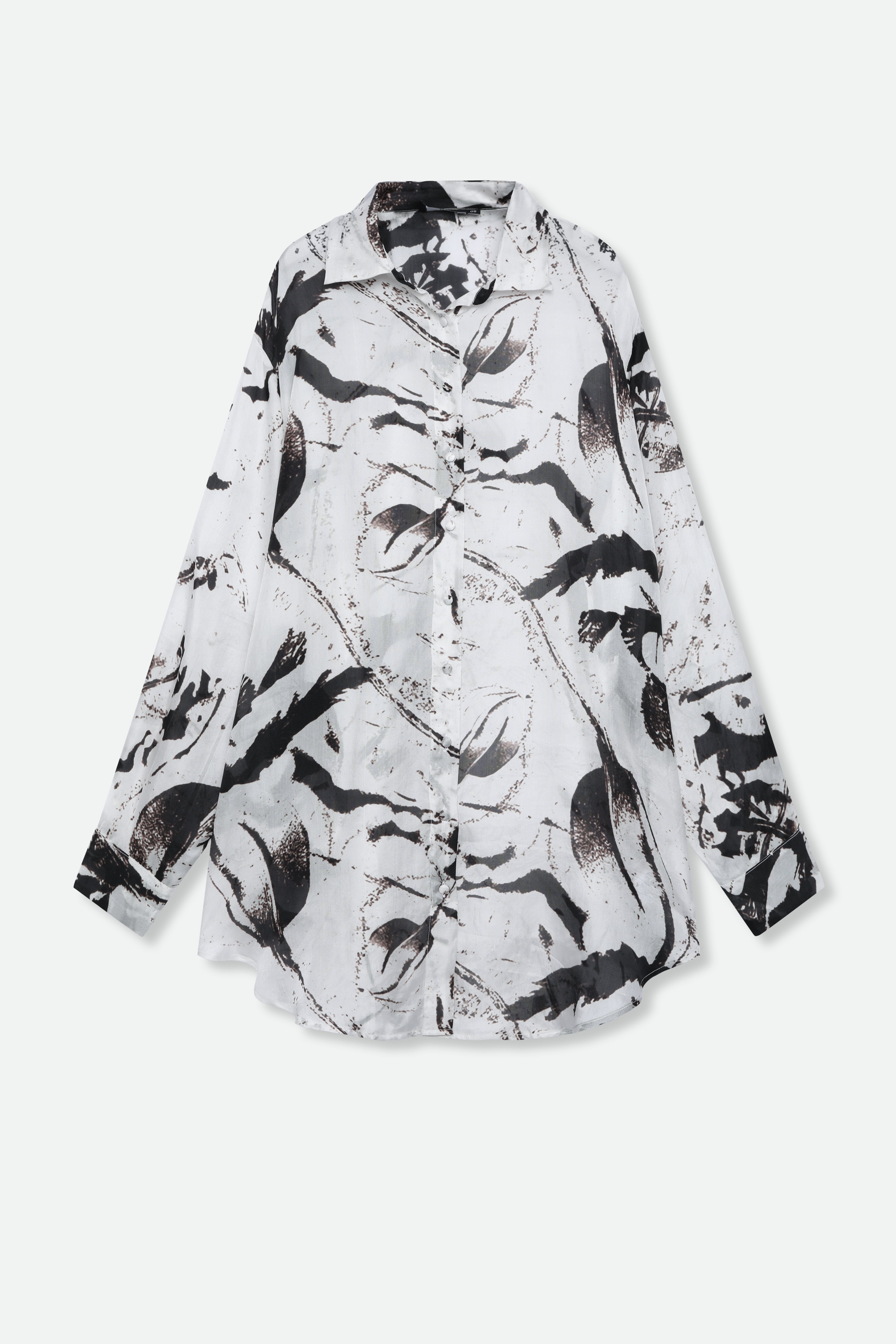 ZURI ONE-SIZE TUNIC IN PRINTED ITALIAN SILK TRACE OF SPRING