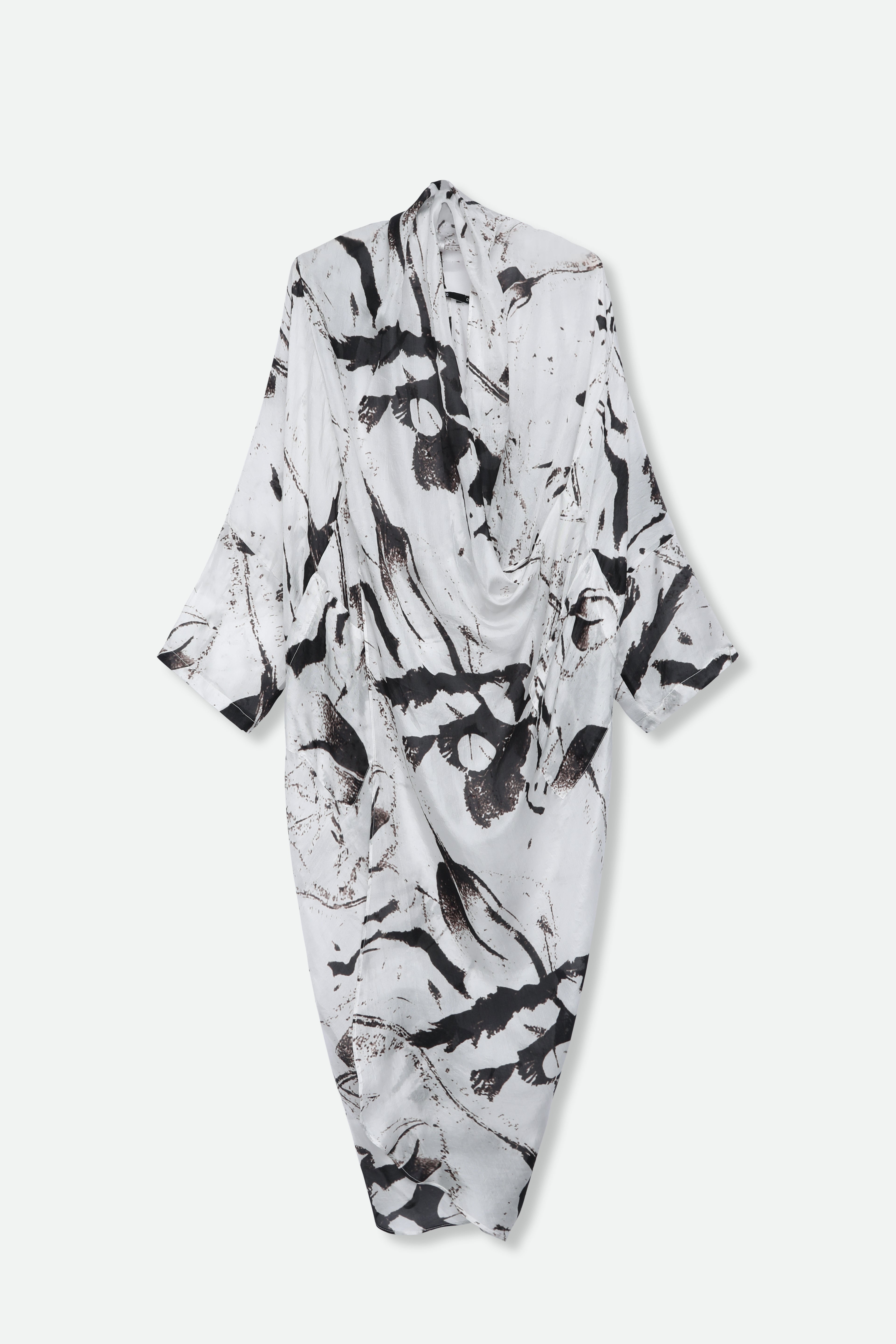 ATHENA CAPE WRAP IN SILK VOILE IN TRACE OF SPRING