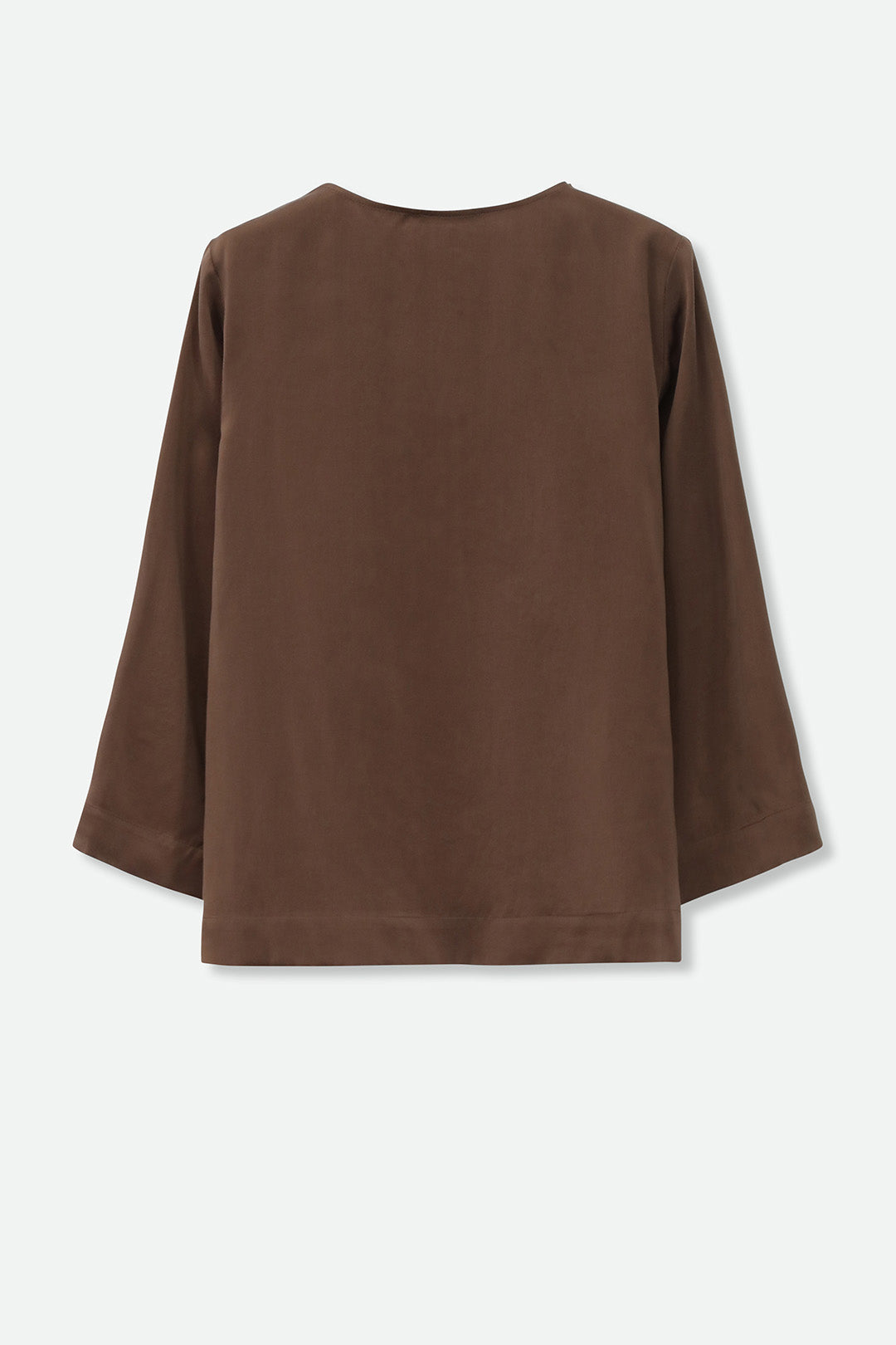 INES V-NECK TUNIC IN GARMENT DYED SILK CHARMEUSE