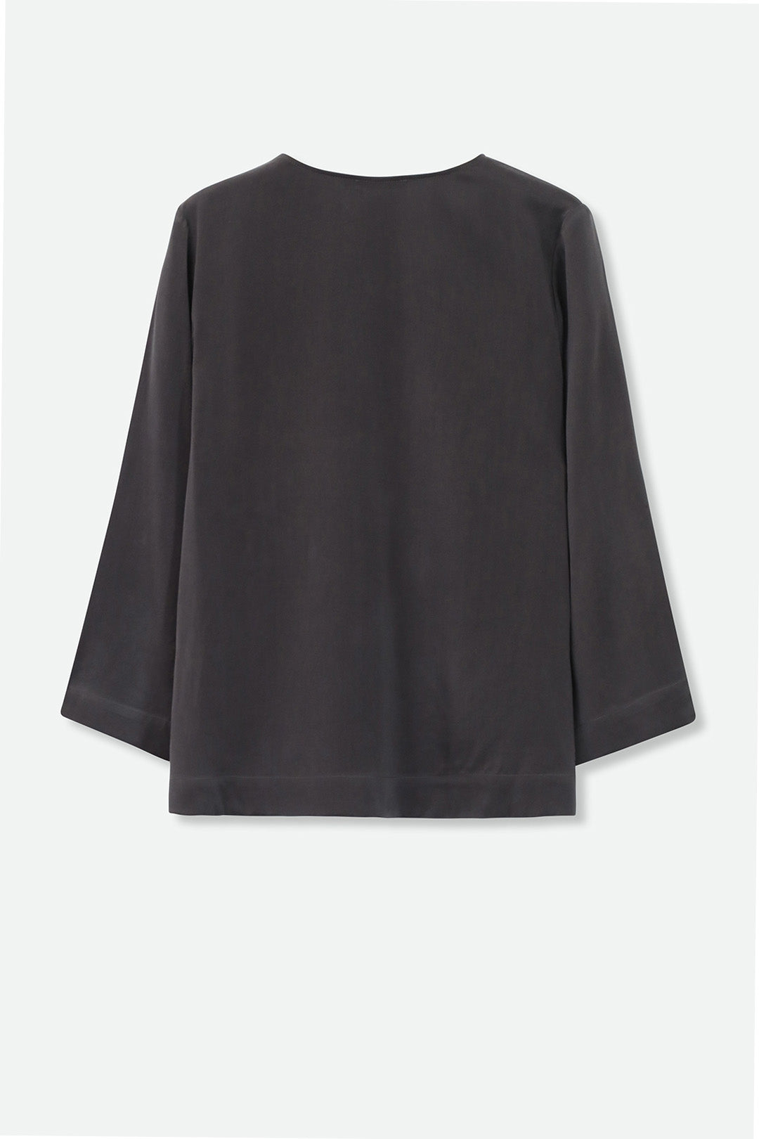 INES V-NECK TUNIC IN GARMENT DYED SILK CHARMEUSE