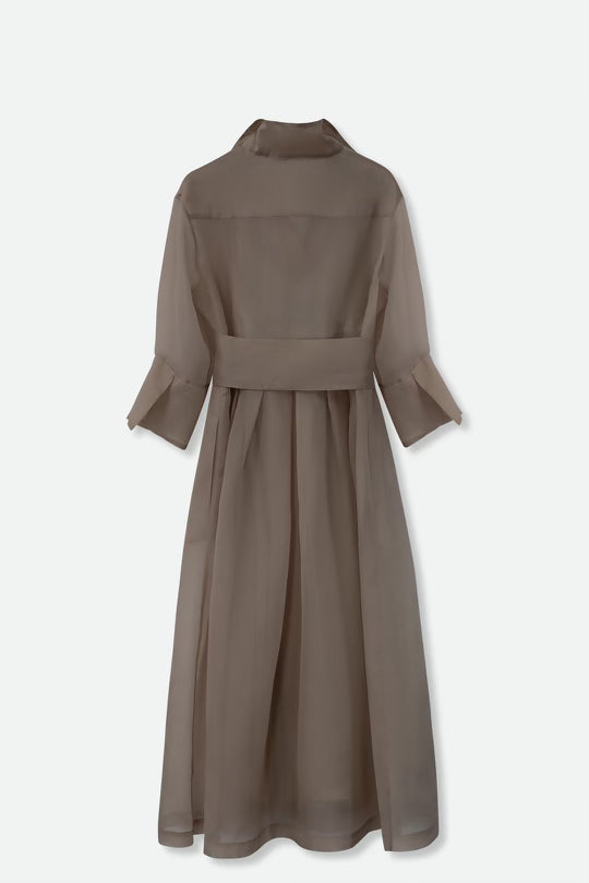 GABRIELLE DRESS IN SILK ORGANZA COCOA
