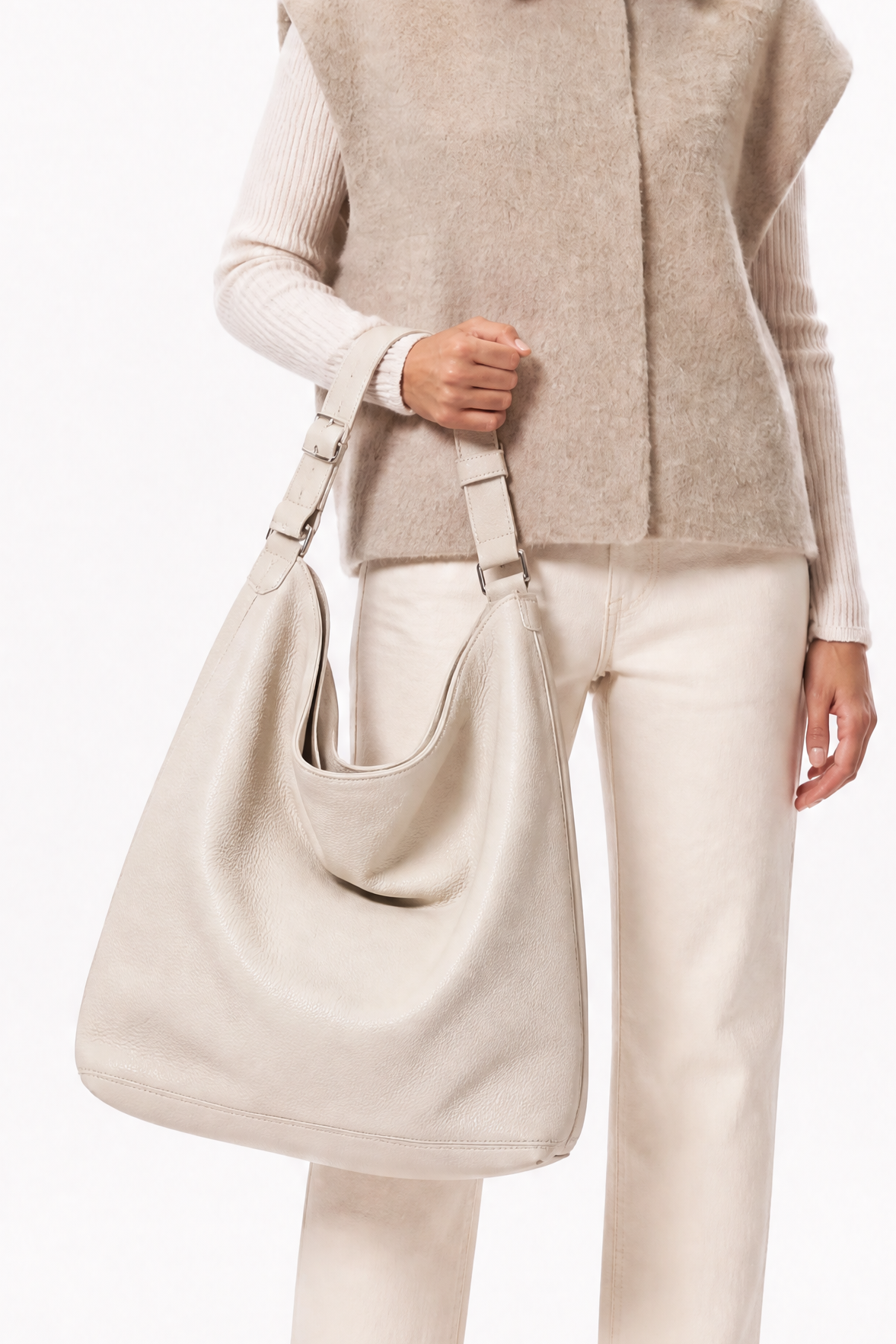 BASTIAN BAG IN FRENCH CALFSKIN BUTTER WHITE