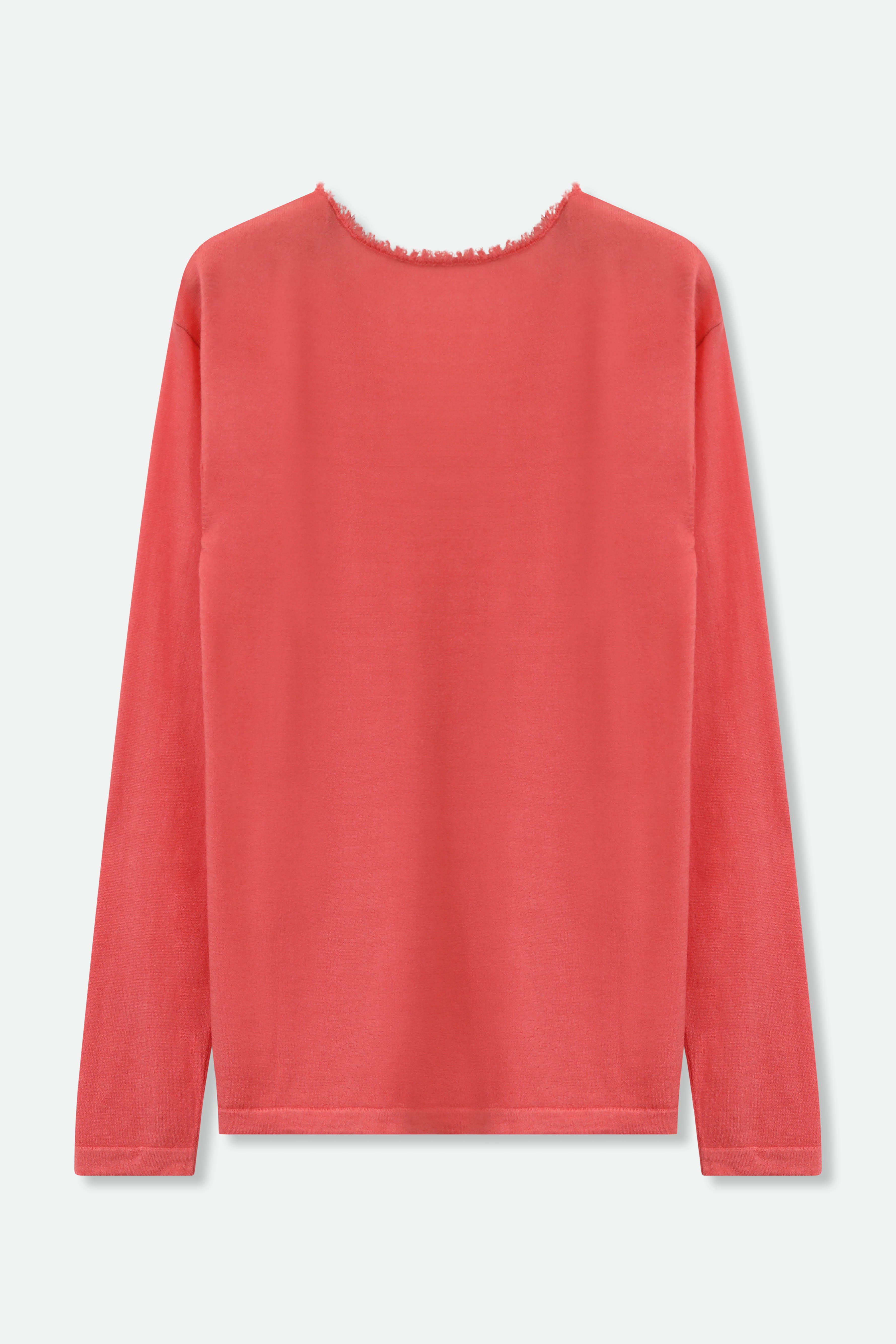 ROWAN OVAL V FRINGE NECK IN HAND-DYED CASHMERE