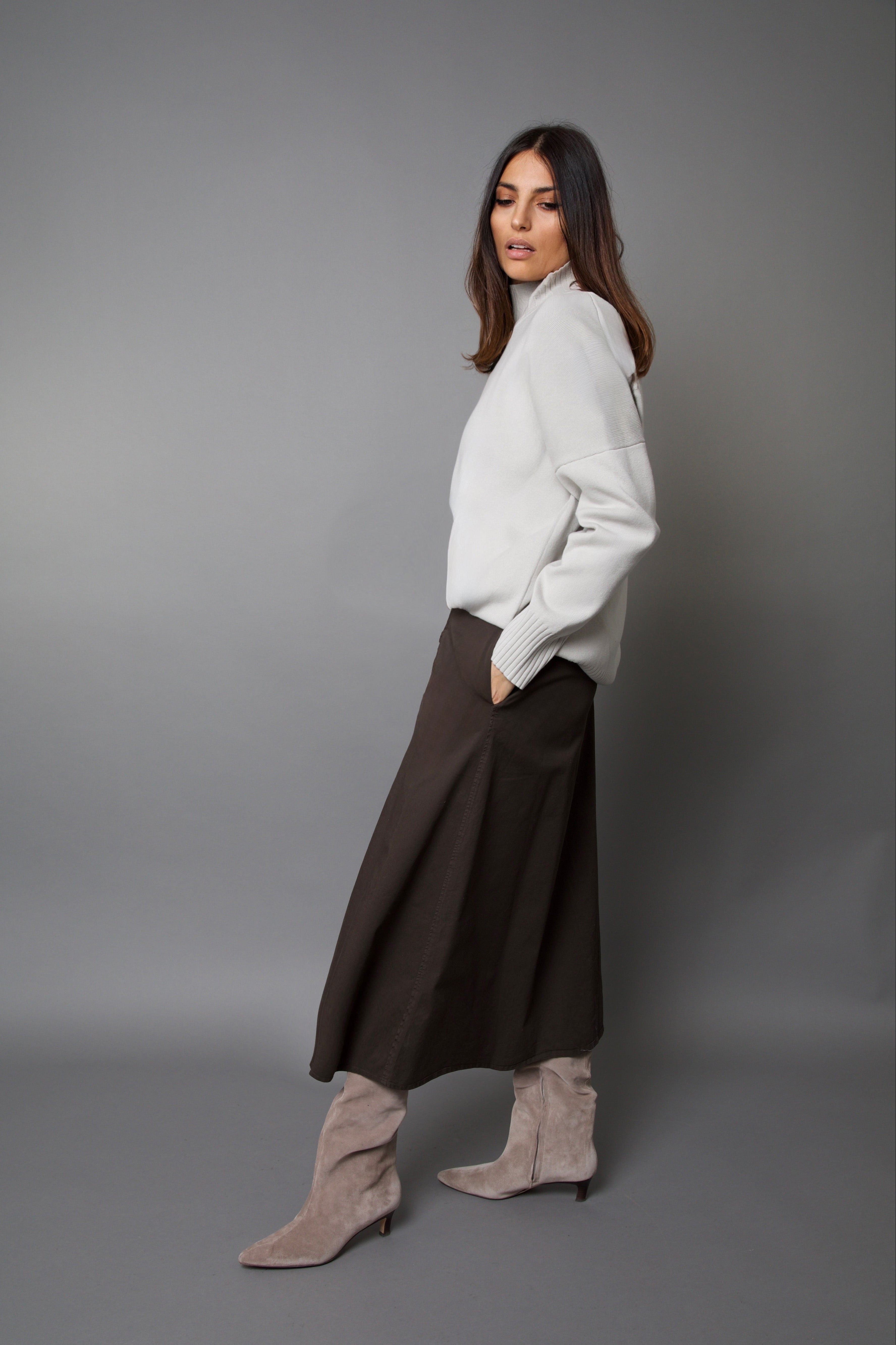 LEONE SKIRT IN GARMENT DYED ITALIAN COTTON