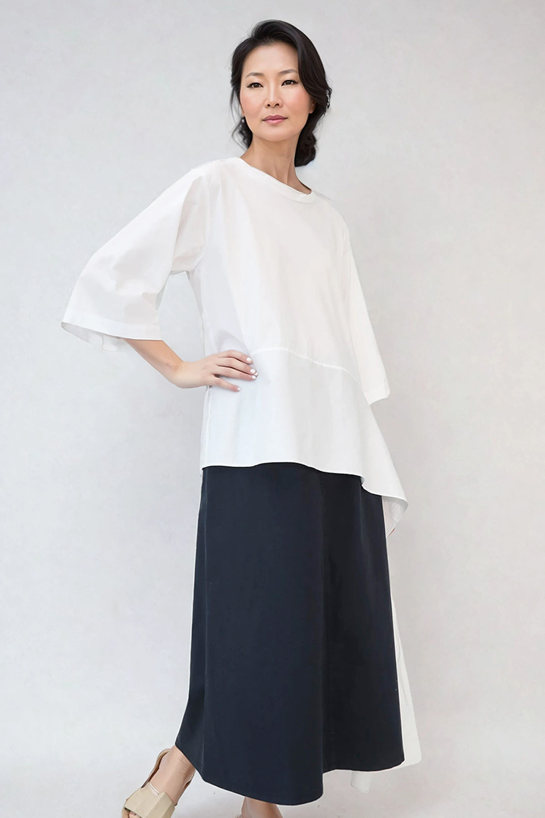 ELNORA TOP IN ITALIAN STRETCH COTTON