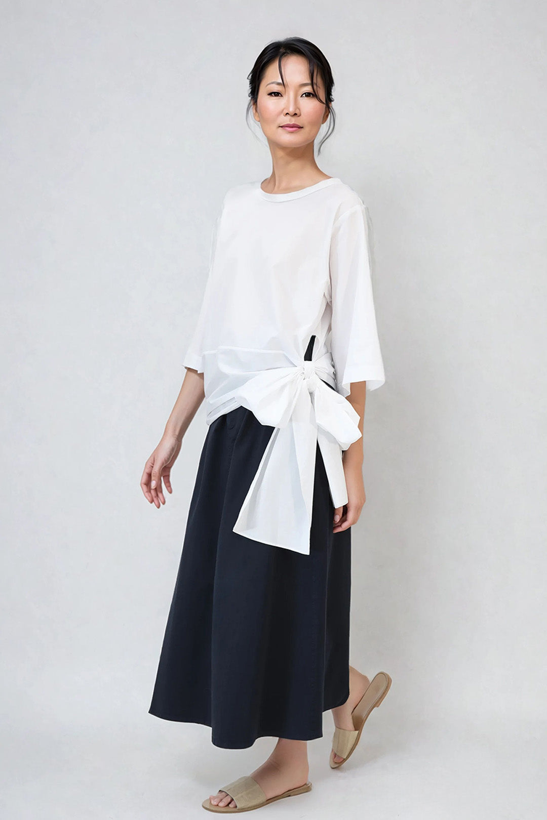 ELNORA TOP IN ITALIAN STRETCH COTTON