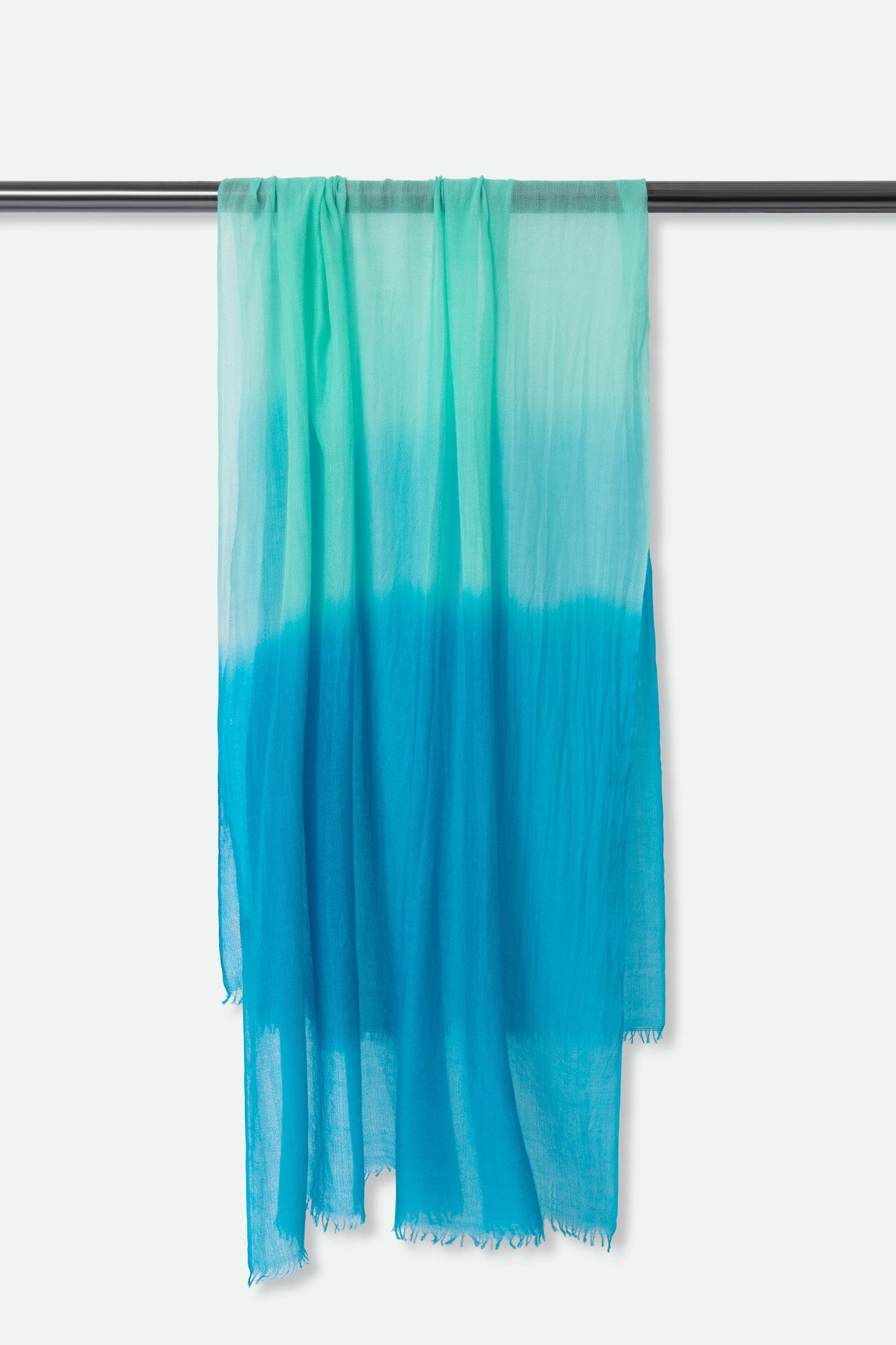 TURQUOISE SHORES LIGHTWEIGHT SCARF IN HAND DYED CASHMERE