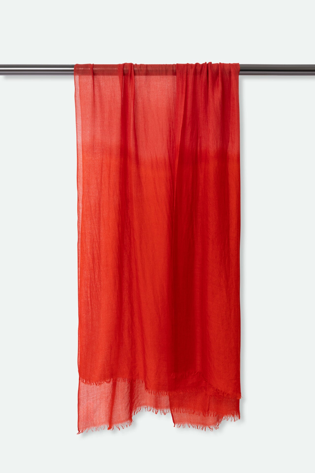 BRICK RED LIGHTWEIGHT SCARF IN HAND DYED CASHMERE