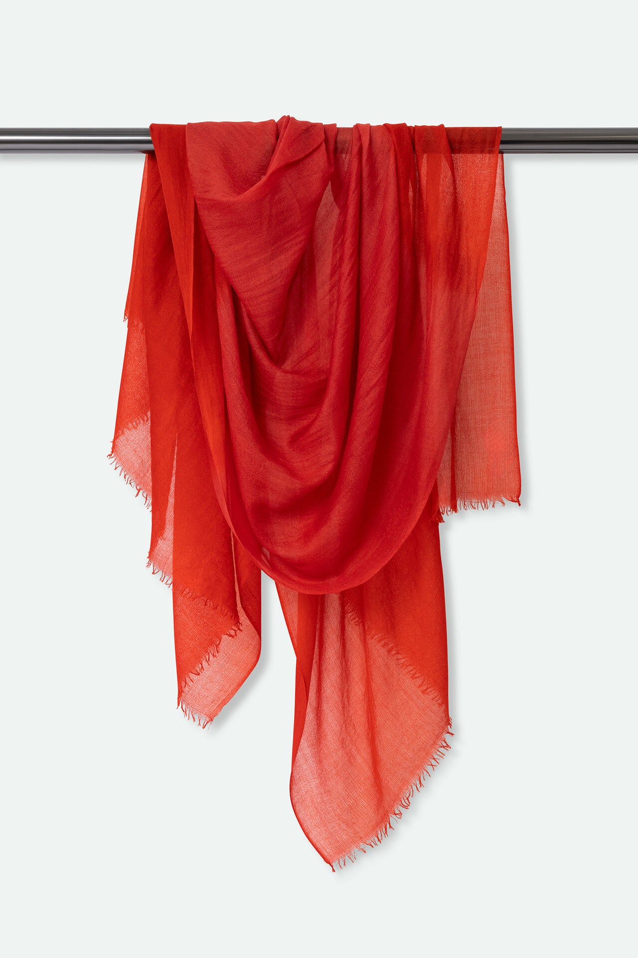 BRICK RED LIGHTWEIGHT SCARF IN HAND DYED CASHMERE